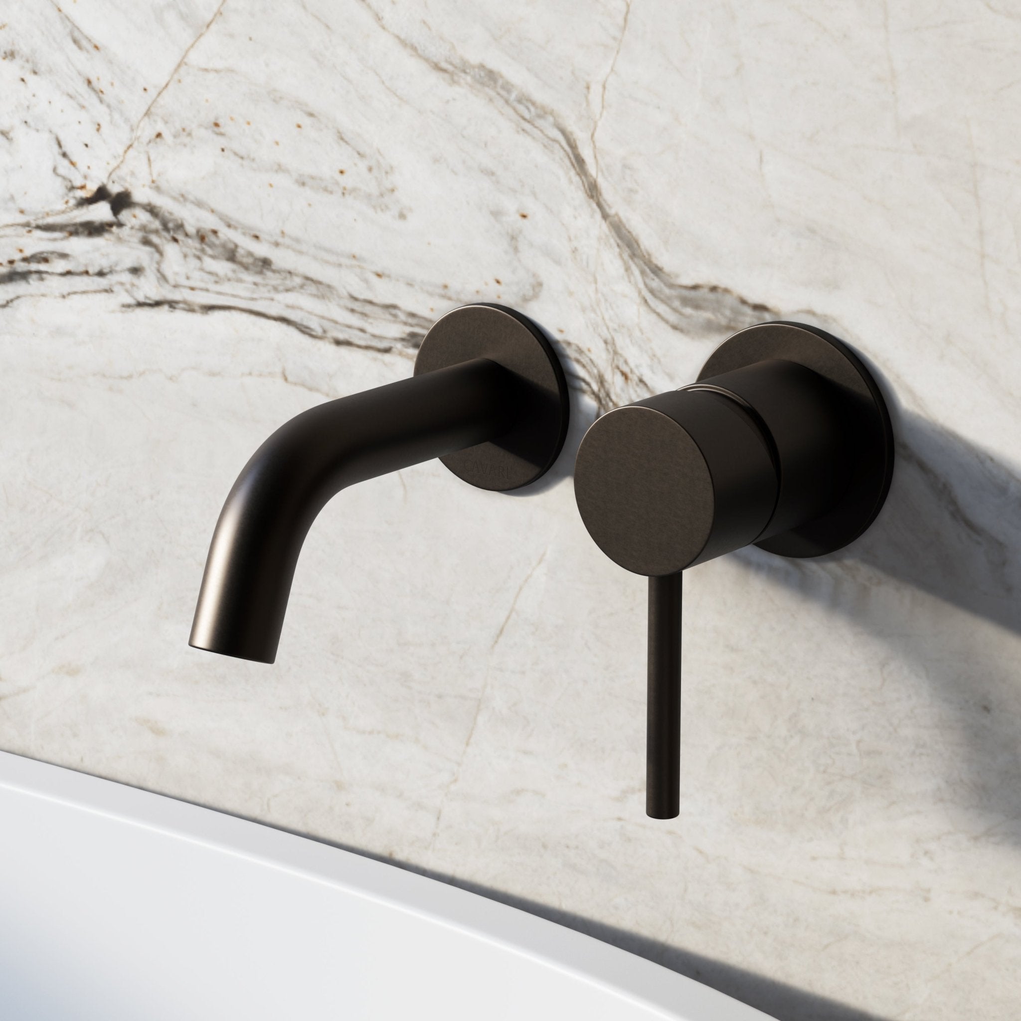 Image of Origin Short Spout Wall Mounted Bath Mixer Tap - Cavari