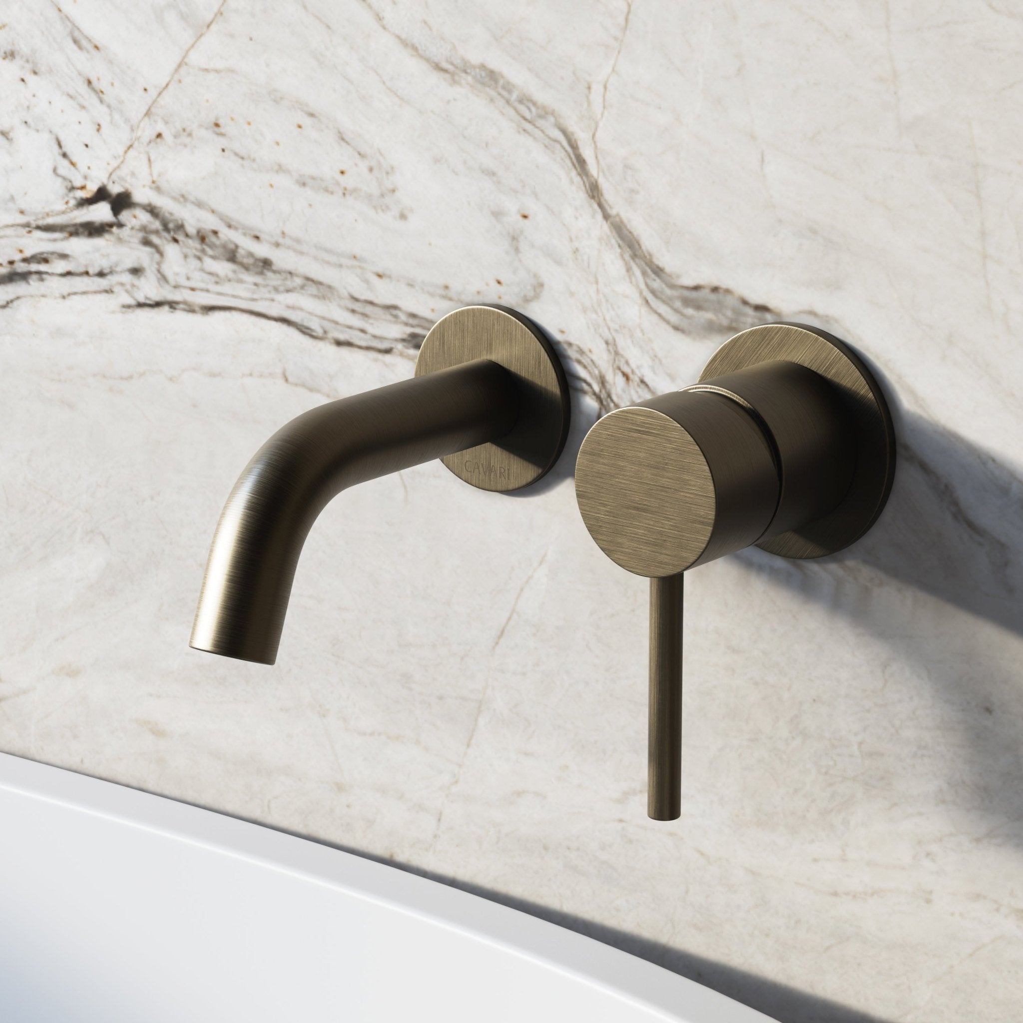 Image of Origin Short Spout Wall Mounted Bath Mixer Tap - Cavari