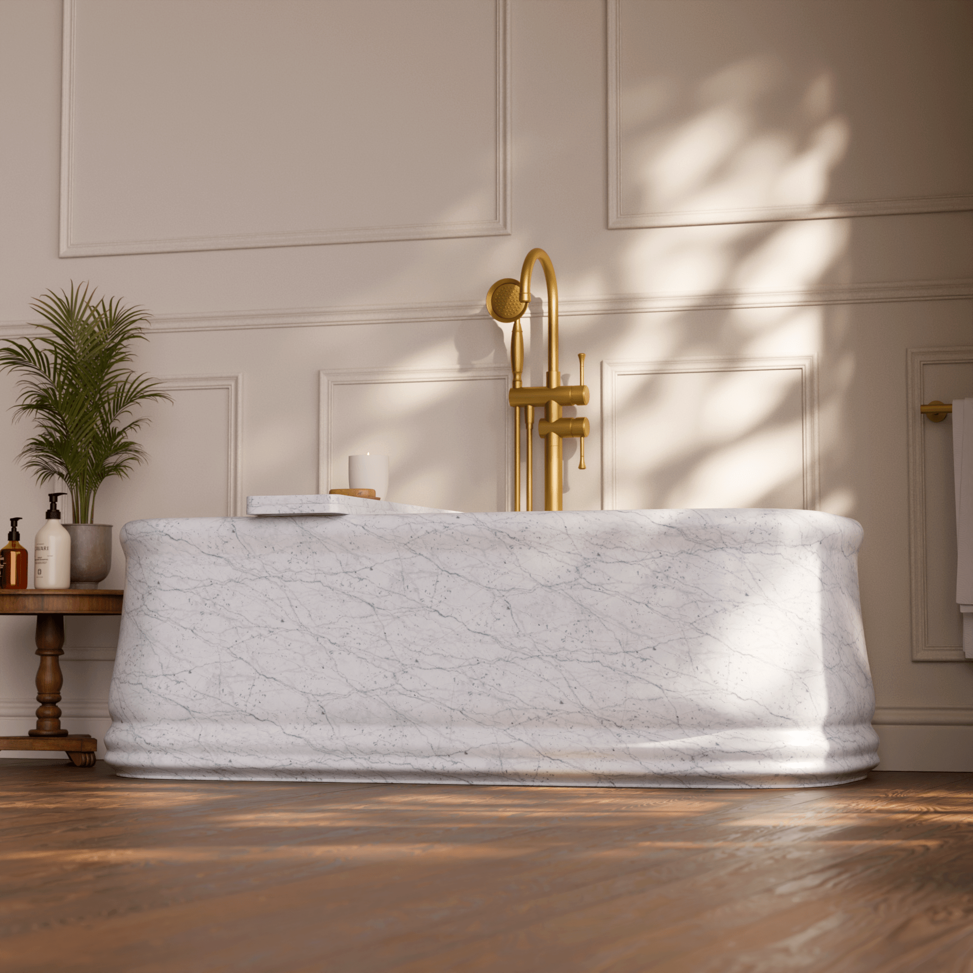 Image of Pietra Marble Freestanding Bath - Cavari
