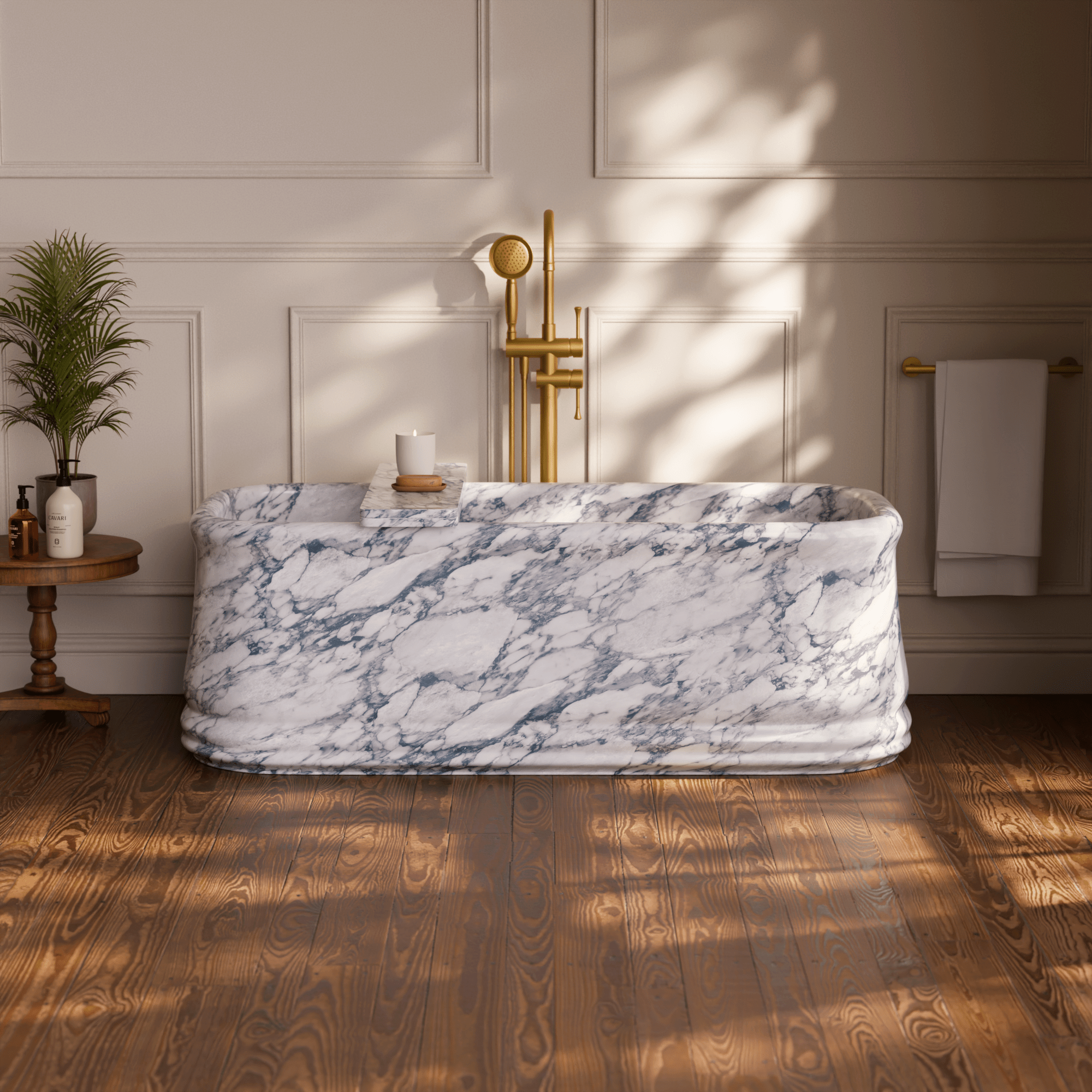 Image of Pietra Marble Freestanding Bath - Cavari