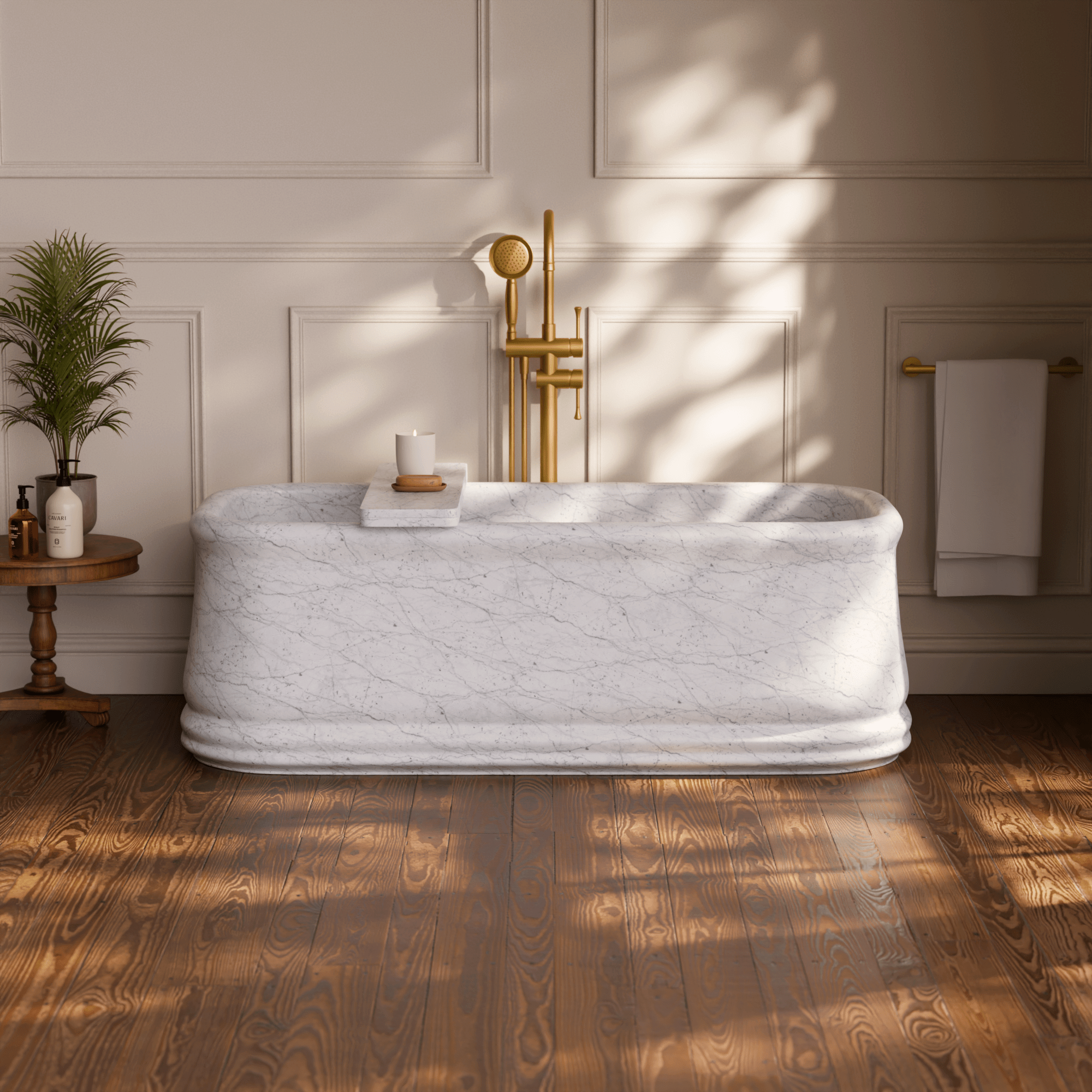 Image of Pietra Marble Freestanding Bath - Cavari