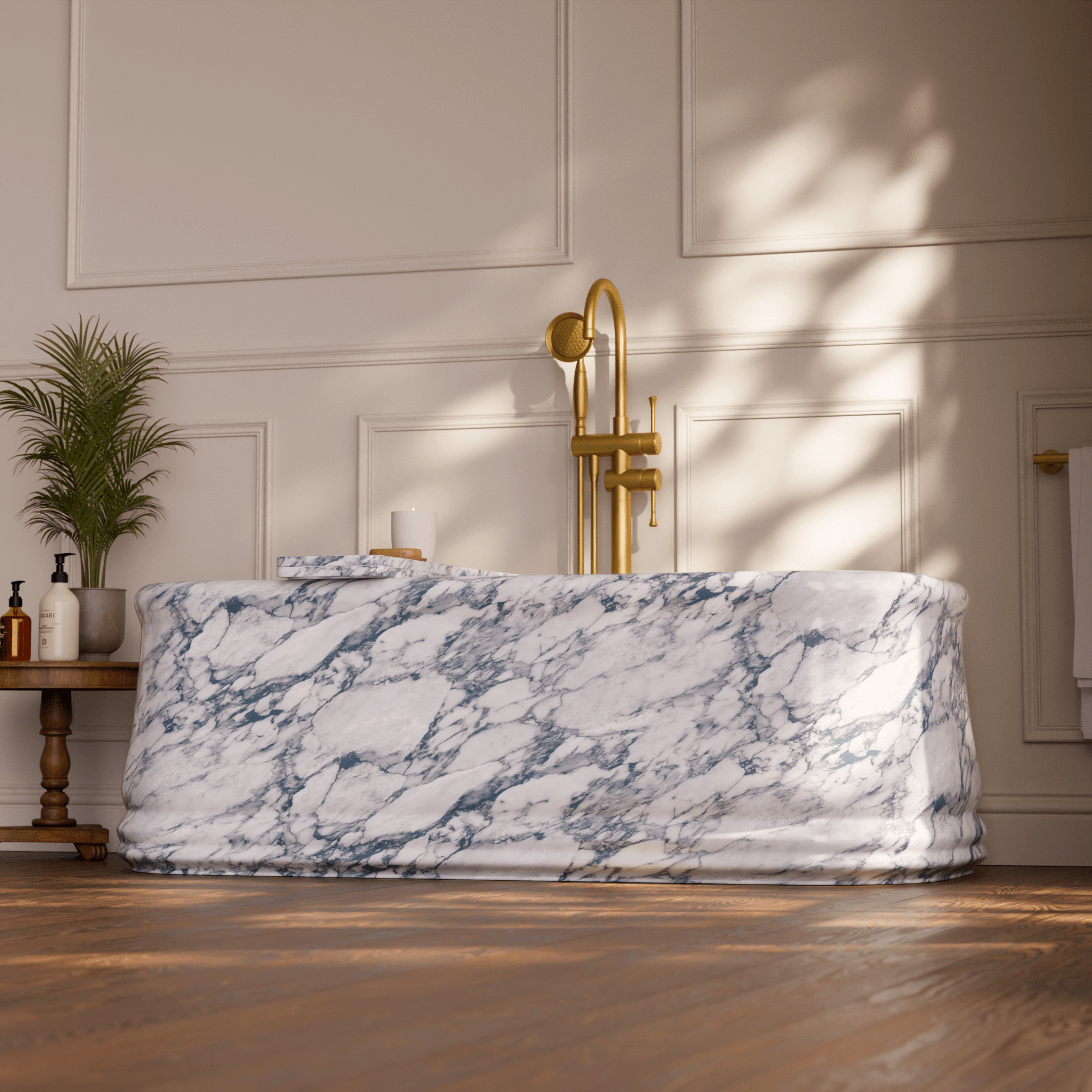 Image of Pietra Marble Freestanding Bath - Cavari