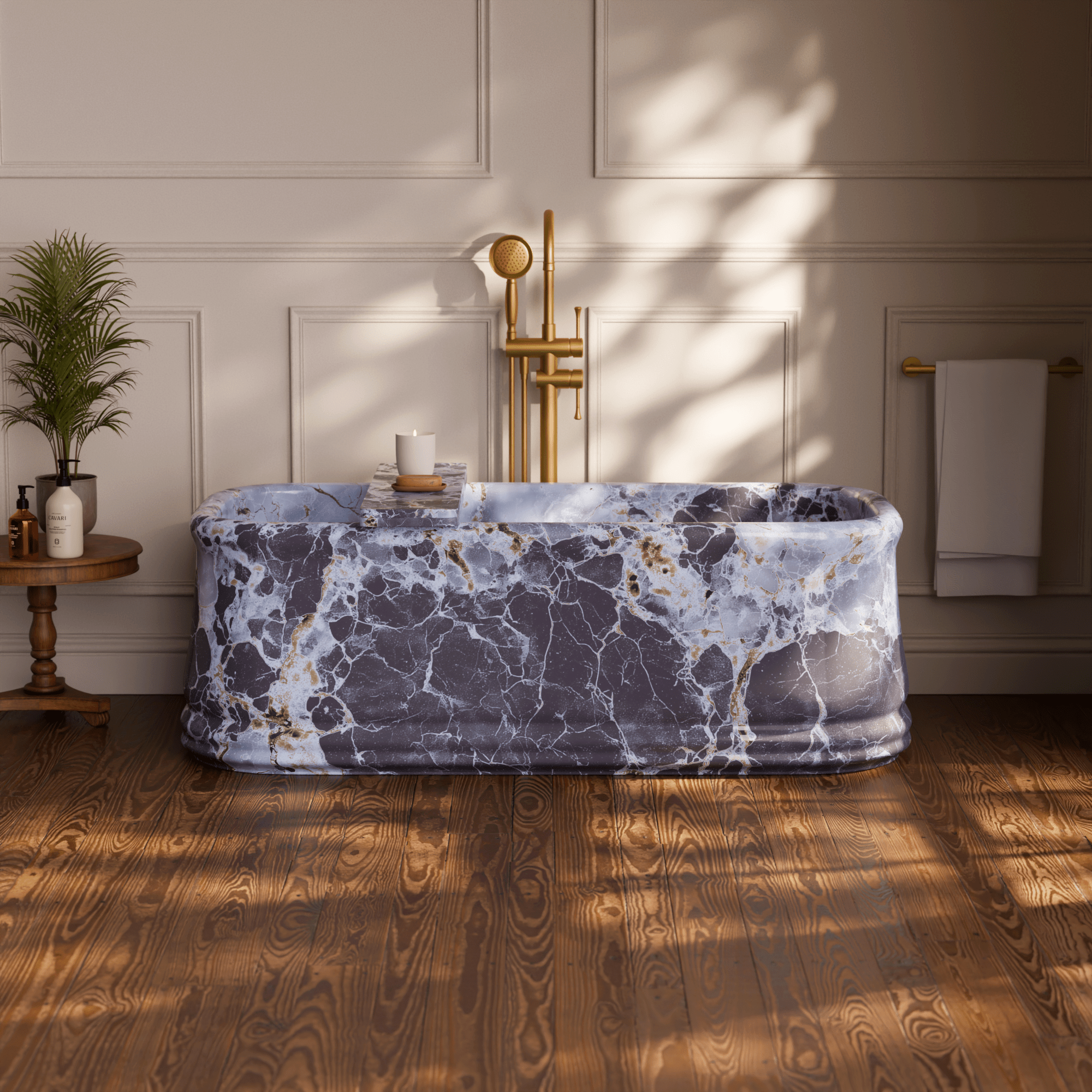Image of Pietra Marble Freestanding Bath - Cavari