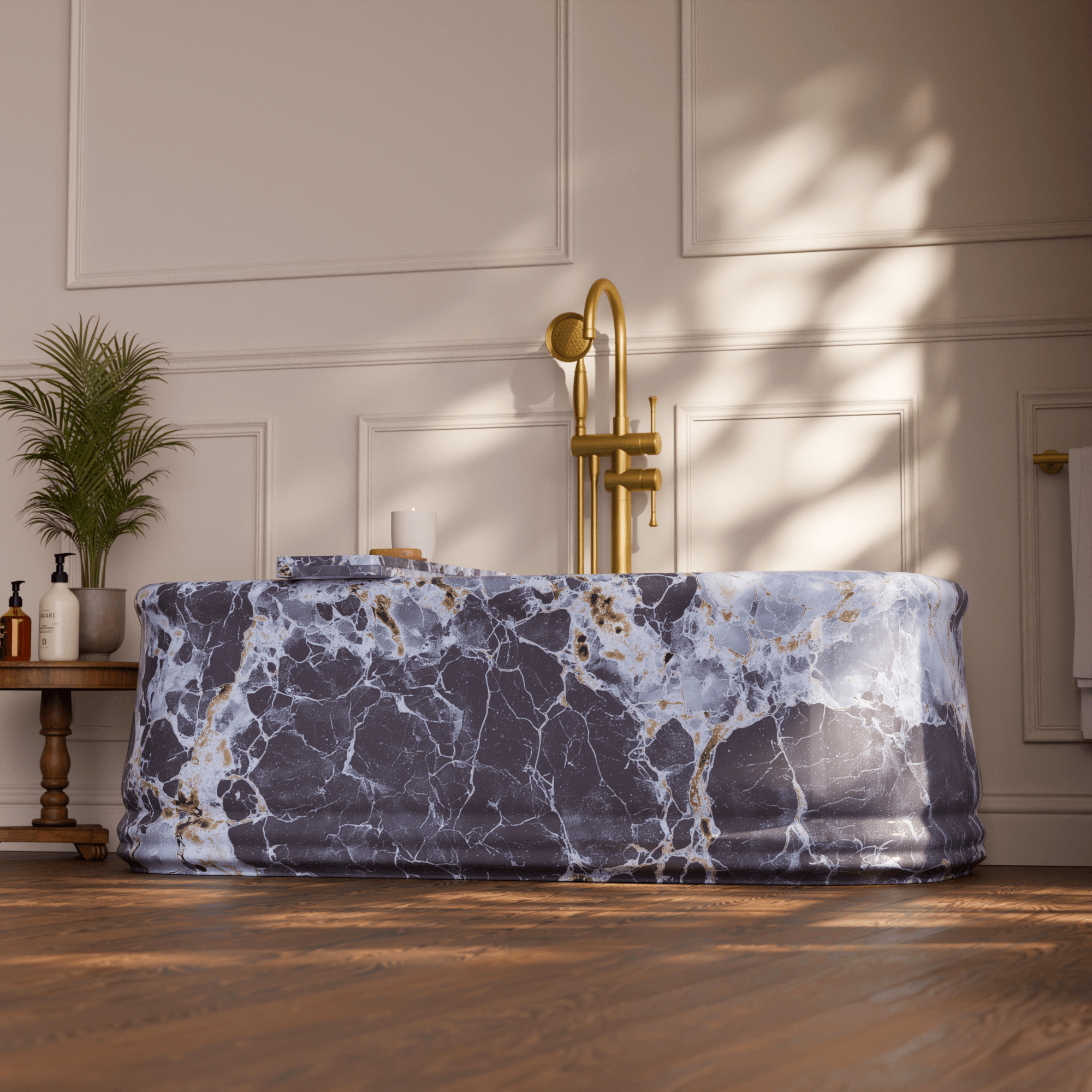 Image of Pietra Marble Freestanding Bath - Cavari