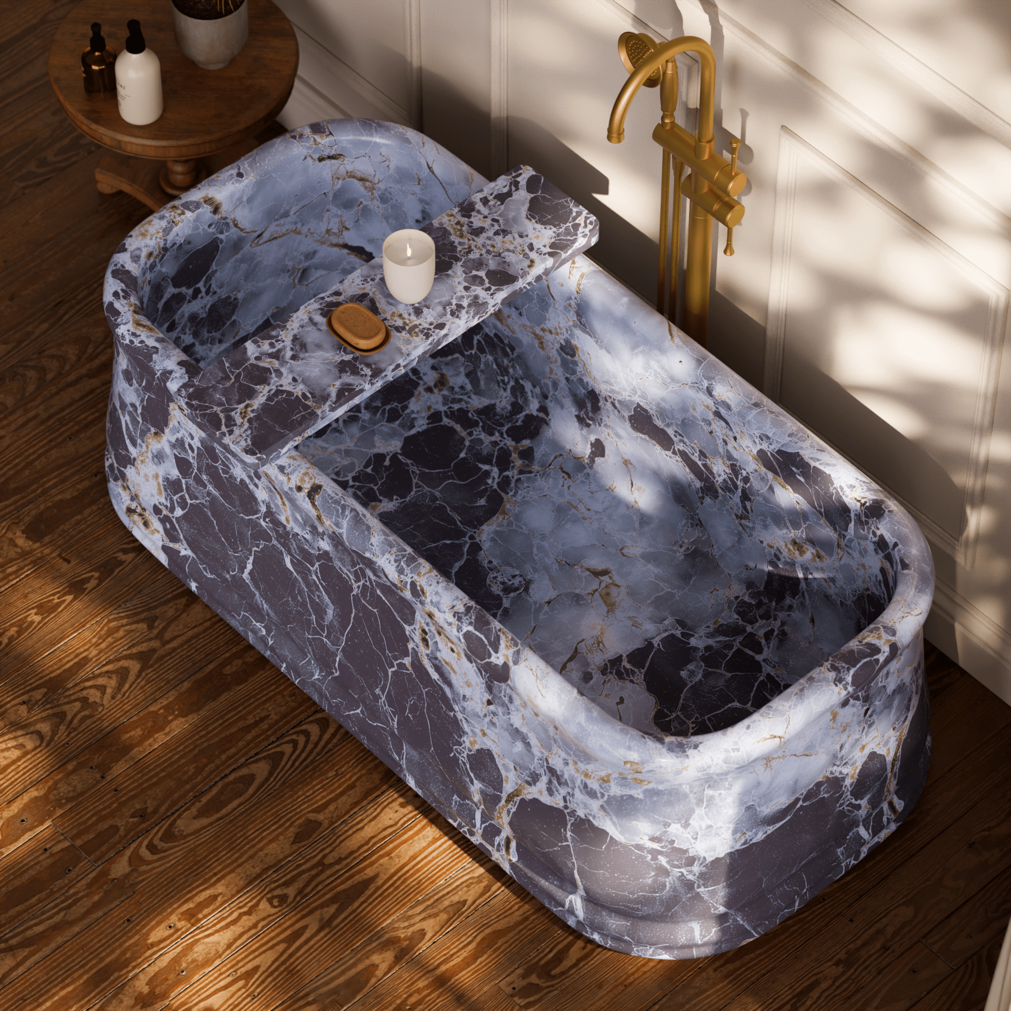 Image of Pietra Marble Freestanding Bath - Cavari