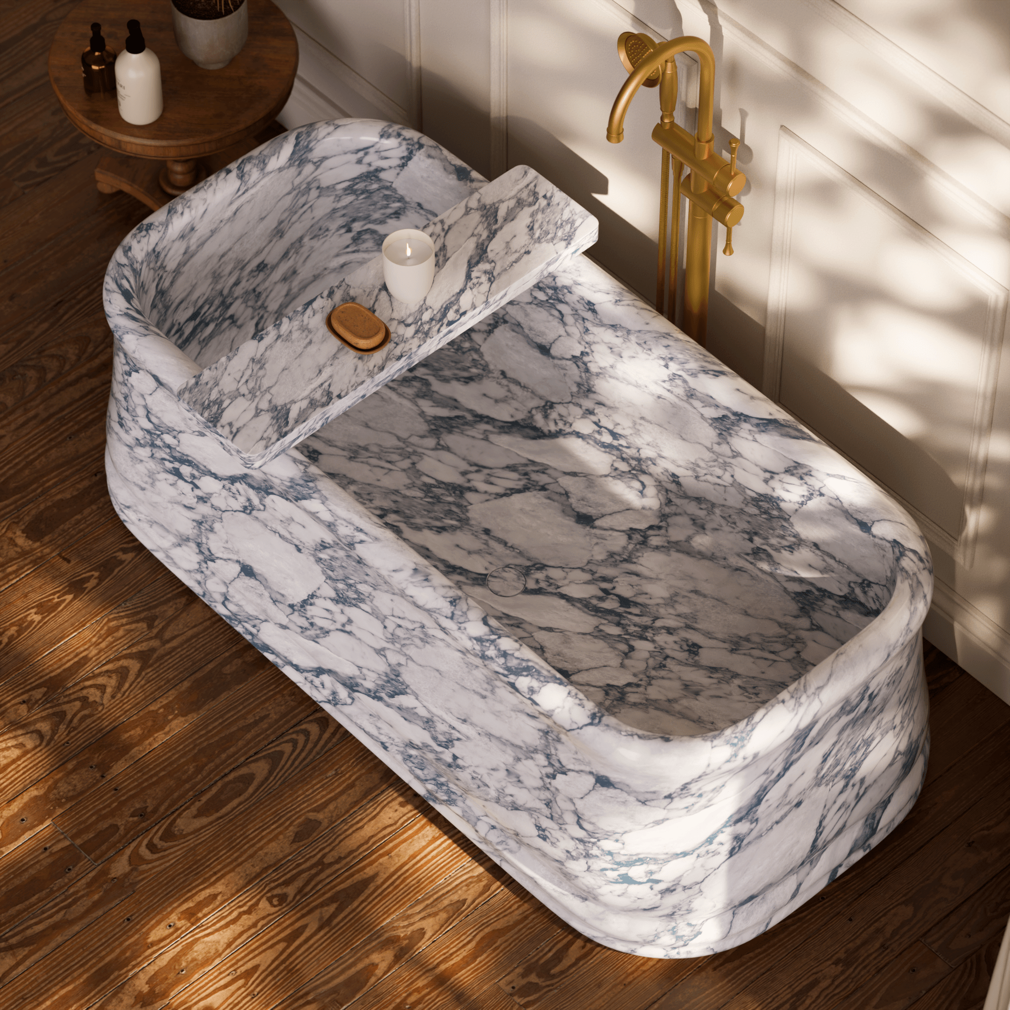 Image of Pietra Marble Freestanding Bath - Cavari