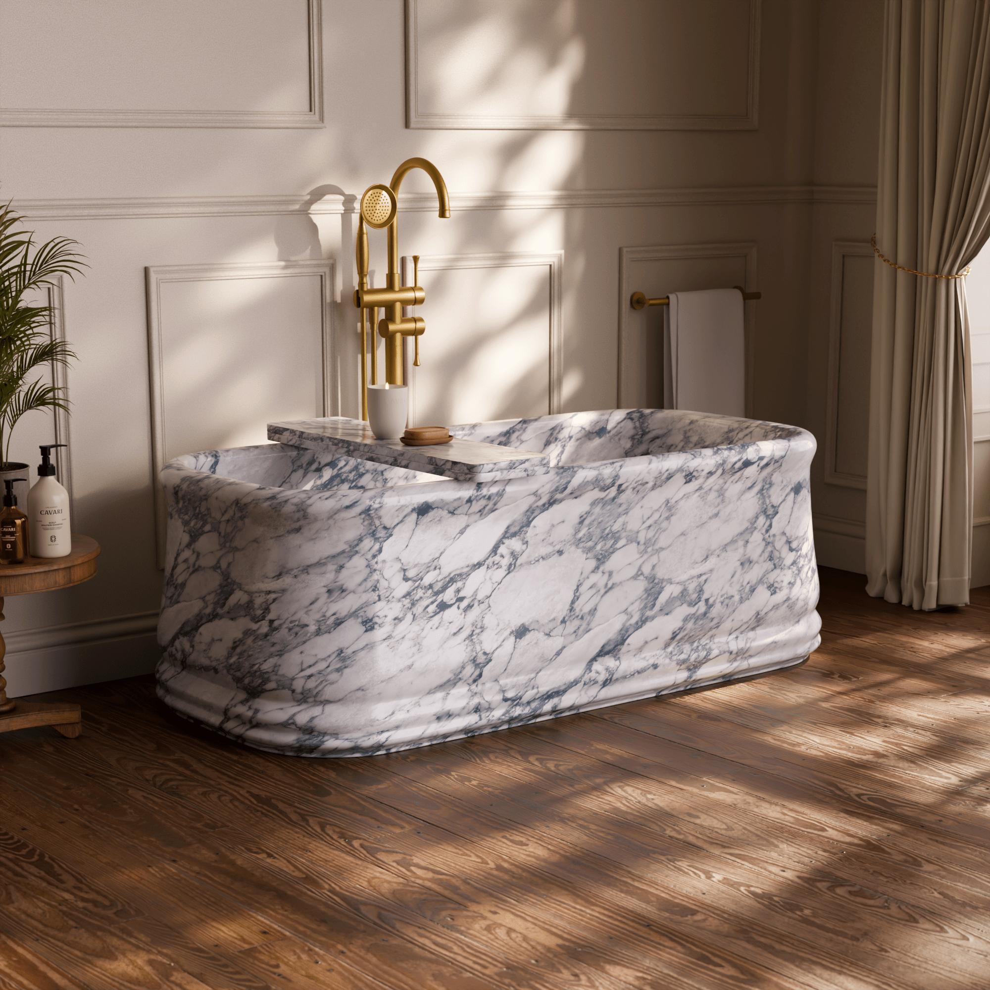 Image of Pietra Marble Freestanding Bath - Cavari