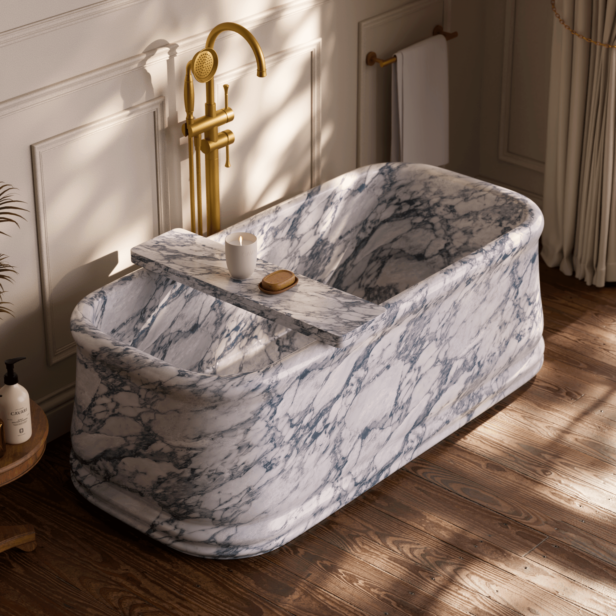 Image of Pietra Marble Freestanding Bath - Cavari