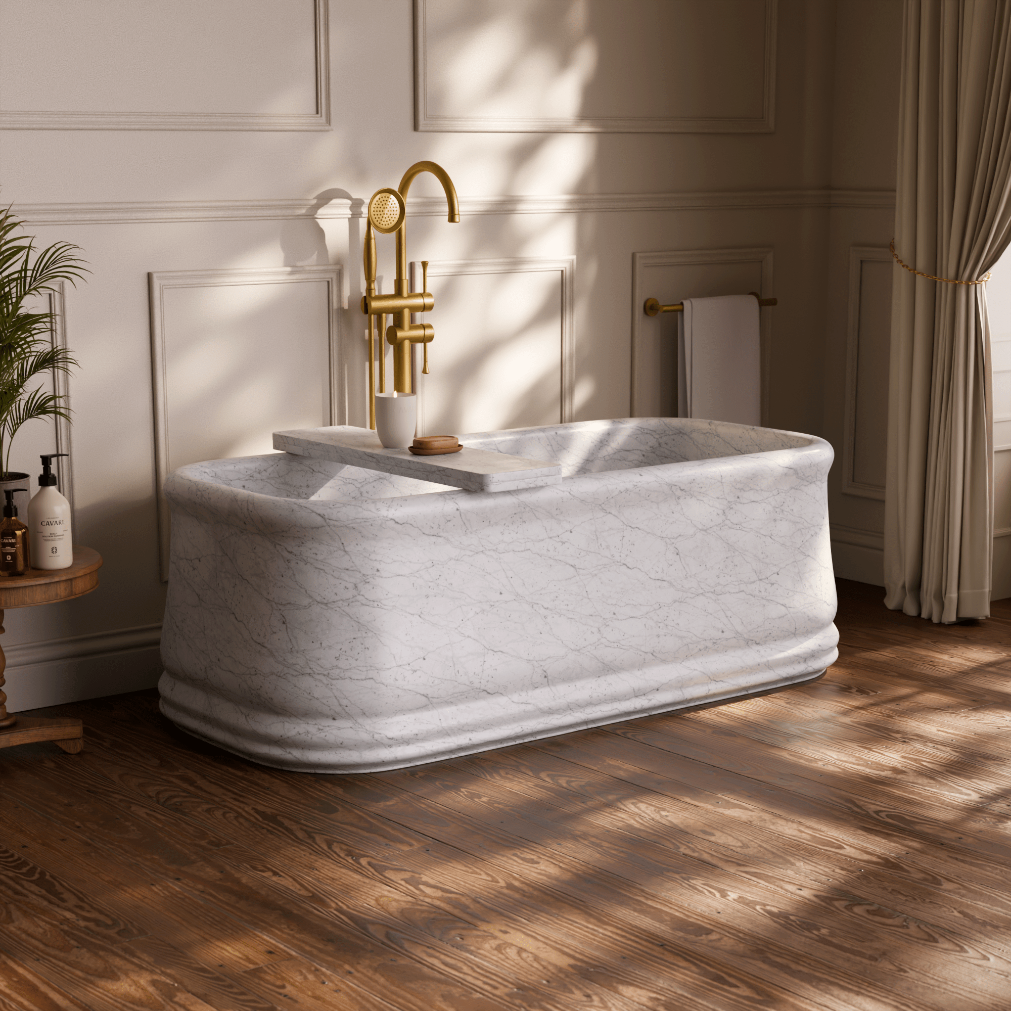 Image of Pietra Marble Freestanding Bath - Cavari