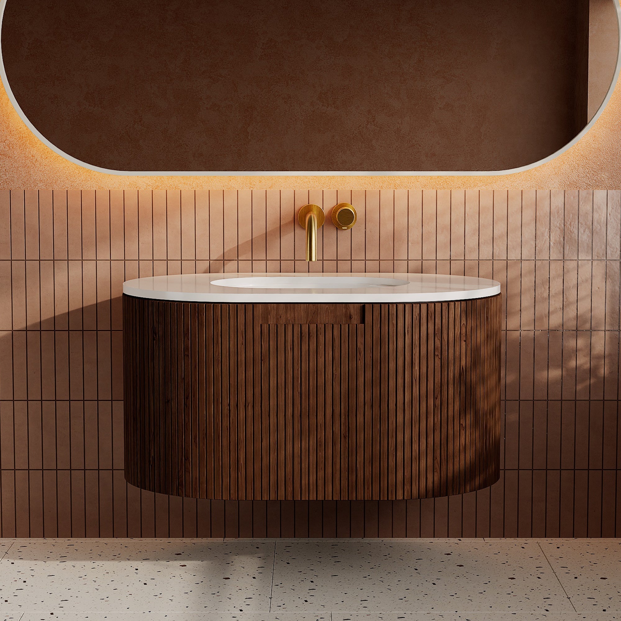 Image of Rigato Stone Vanity Unit - Cavari
