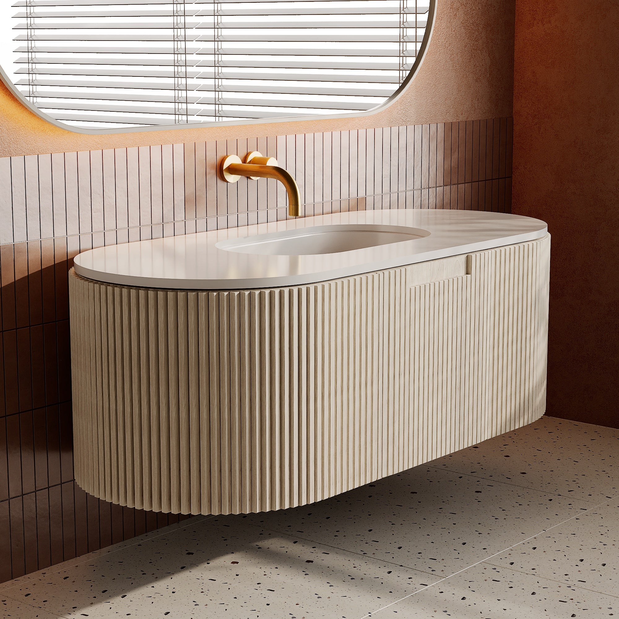 Image of Rigato Stone Vanity Unit - Cavari