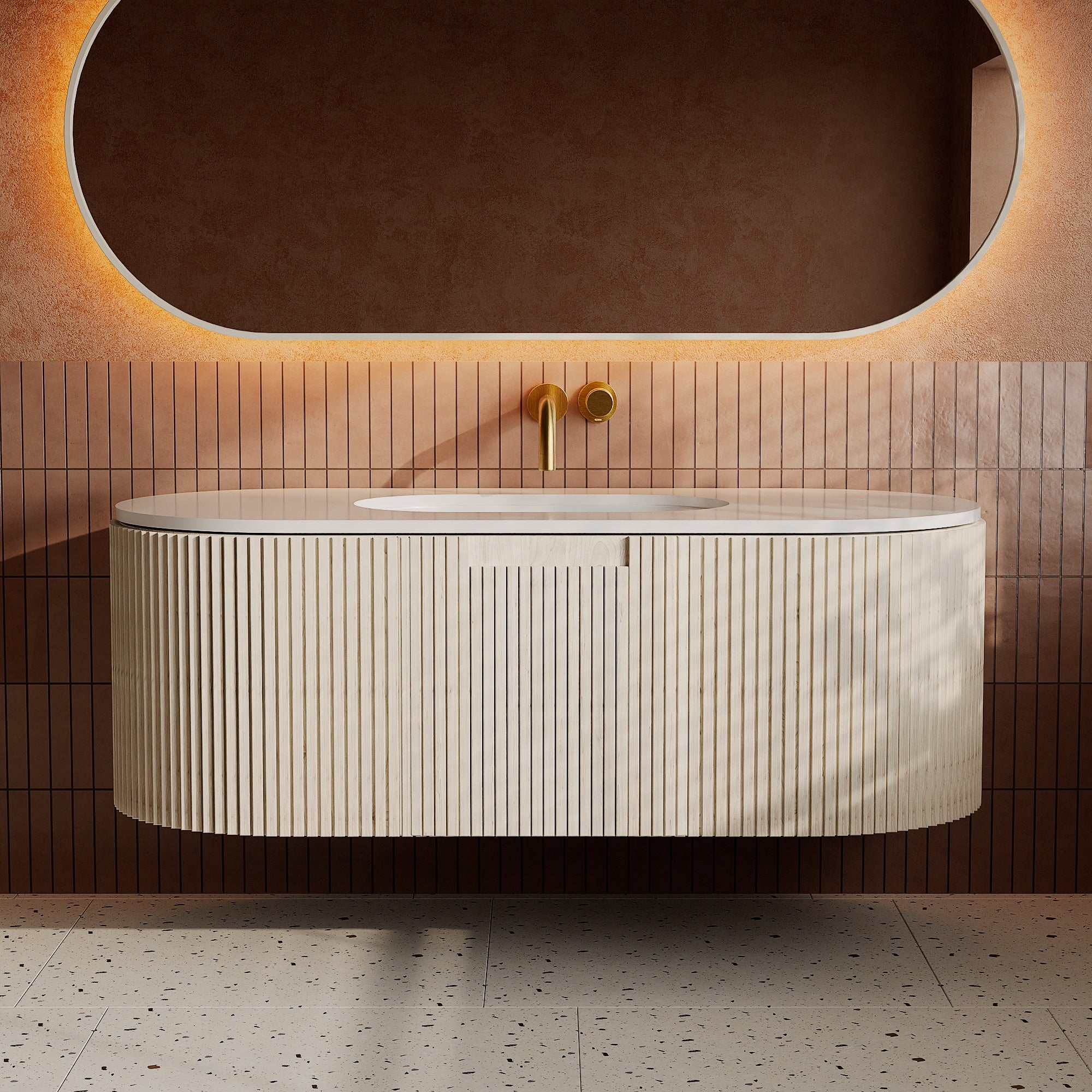 Image of Rigato Stone Vanity Unit - Cavari