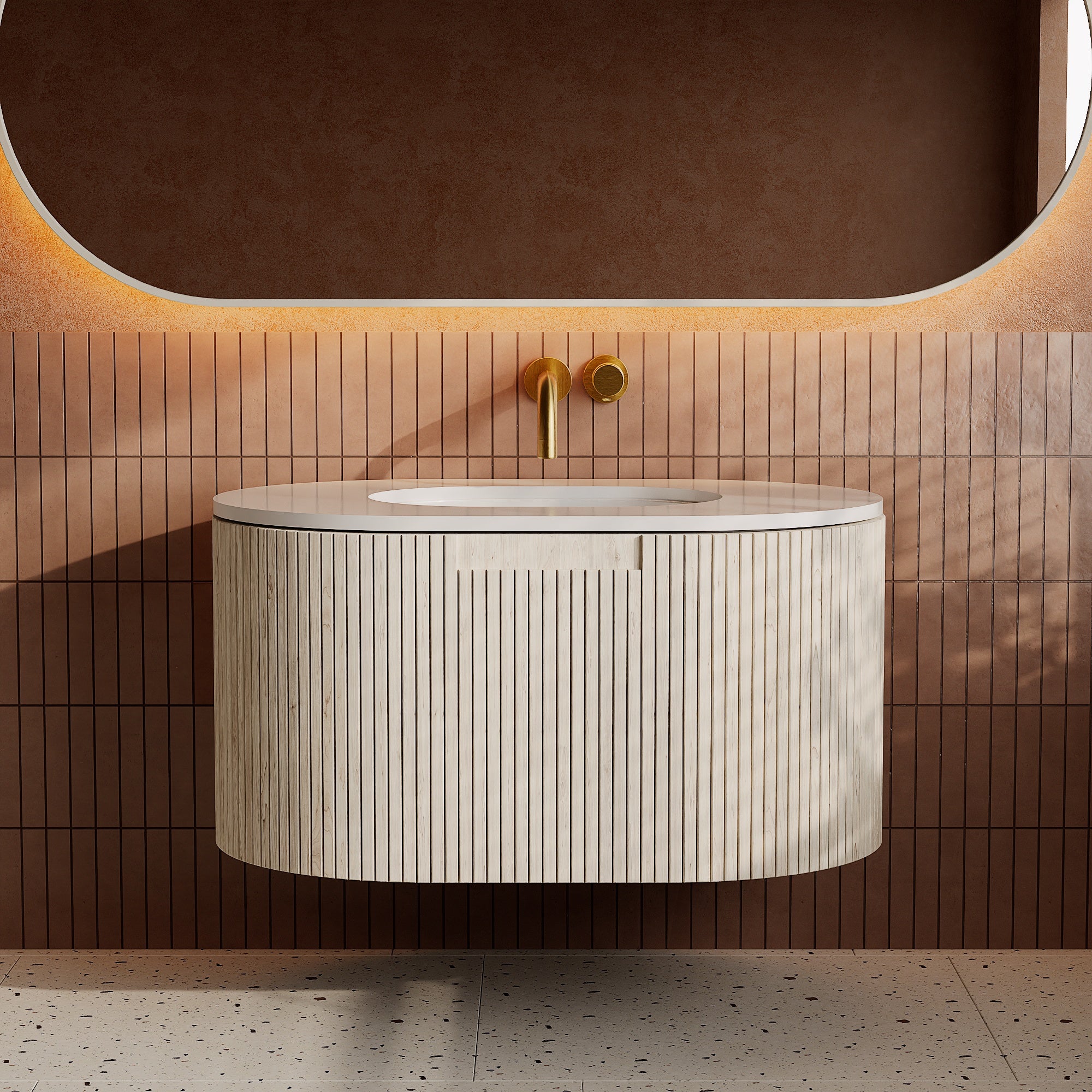 Image of Rigato Stone Vanity Unit - Cavari