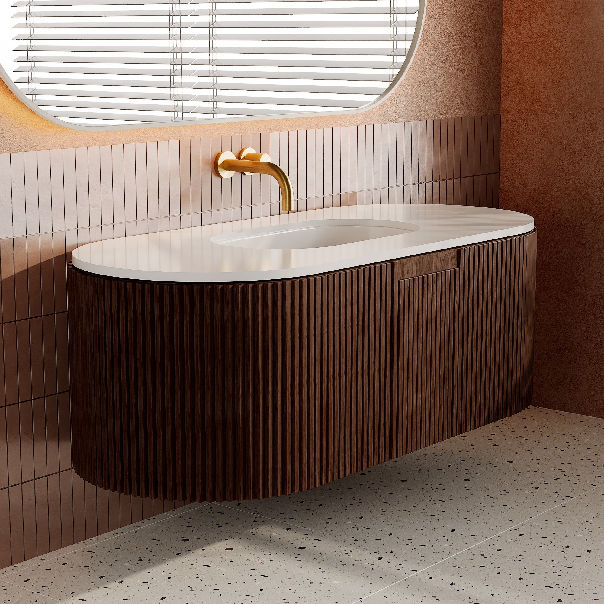 Image of Rigato Stone Vanity Unit - Cavari