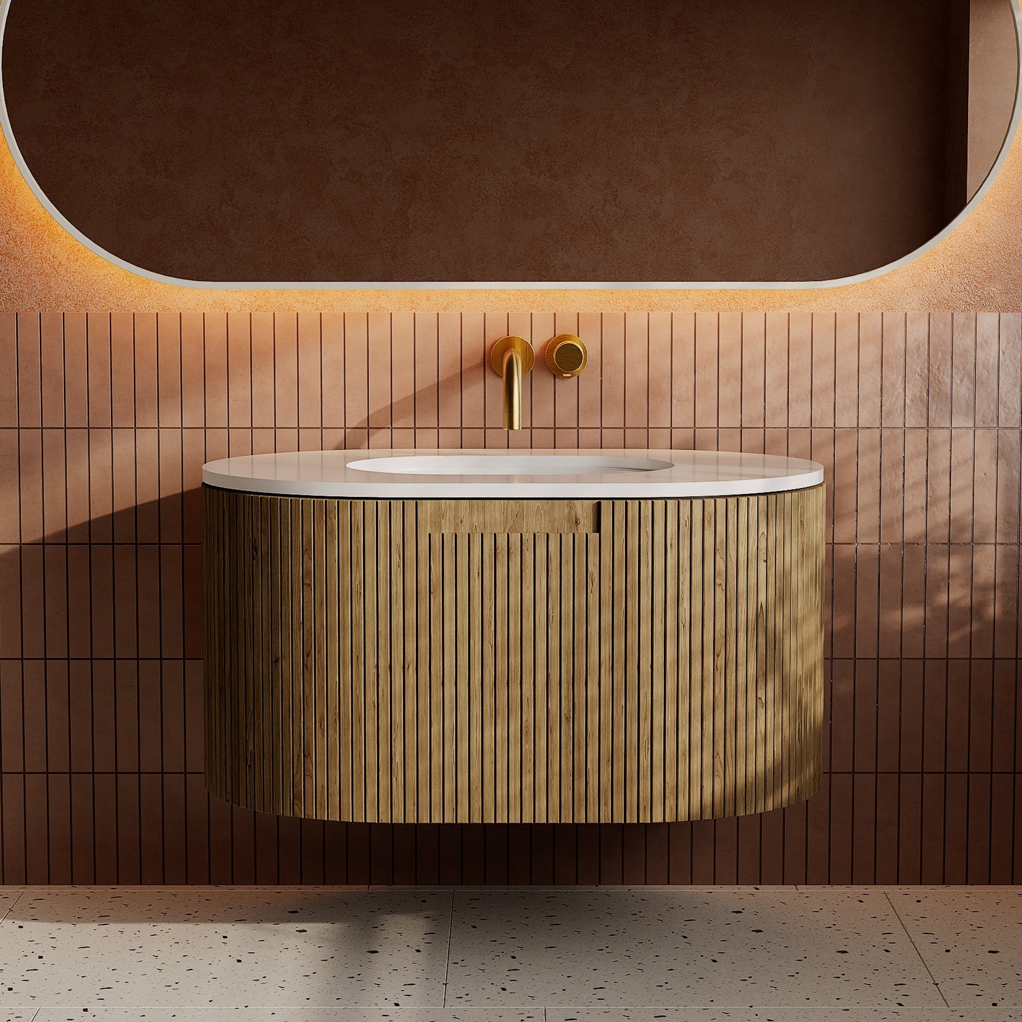 Image of Rigato Stone Vanity Unit - Cavari