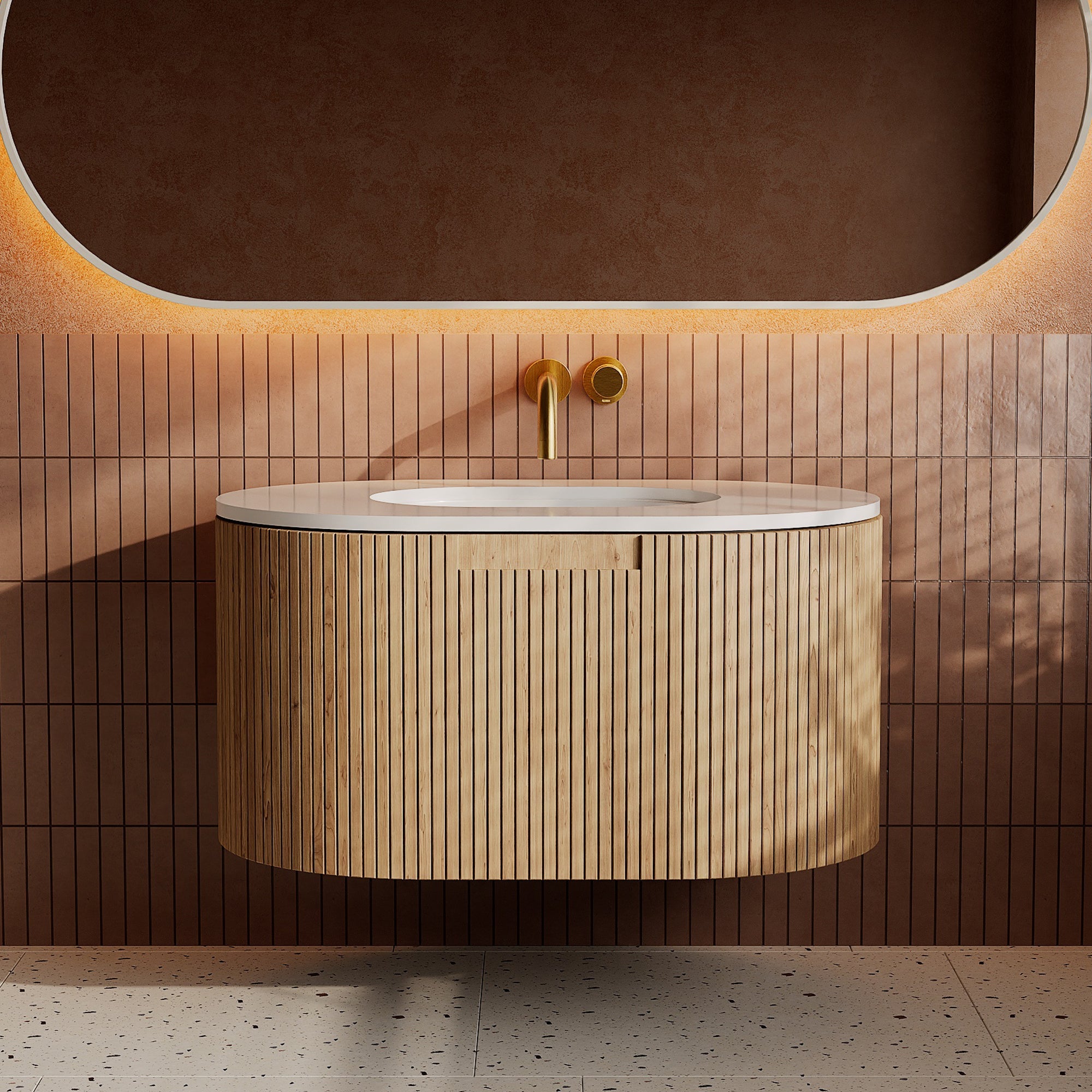 Image of Rigato Stone Vanity Unit - Cavari
