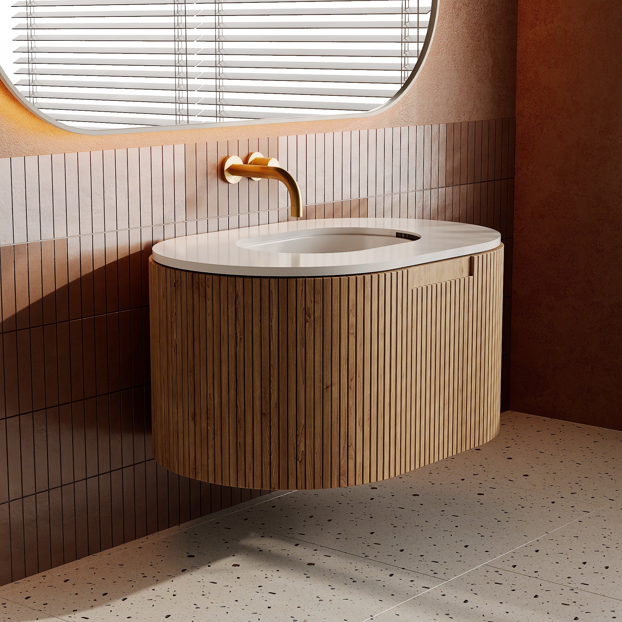Image of Rigato Stone Vanity Unit - Cavari