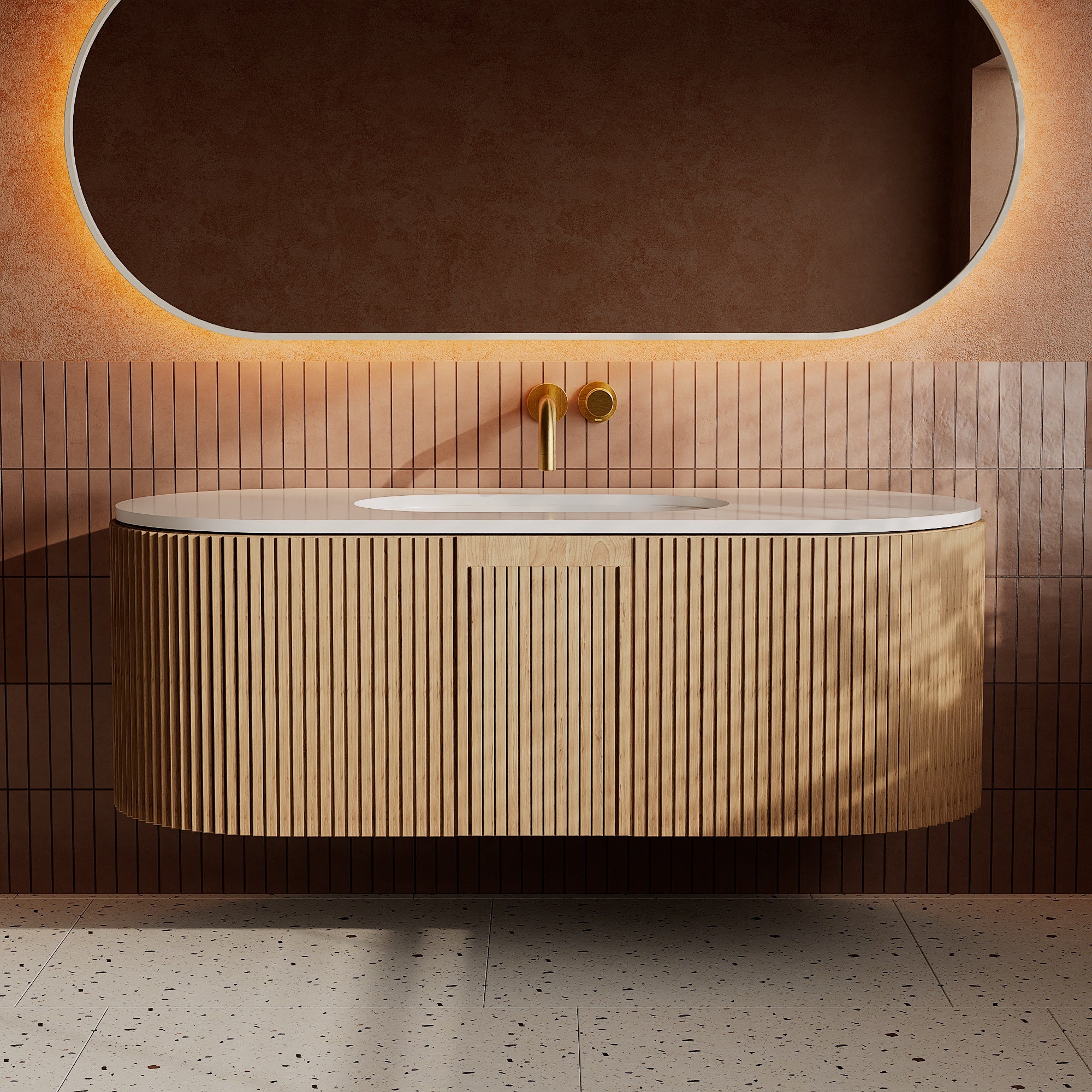 Image of Rigato Stone Vanity Unit - Cavari