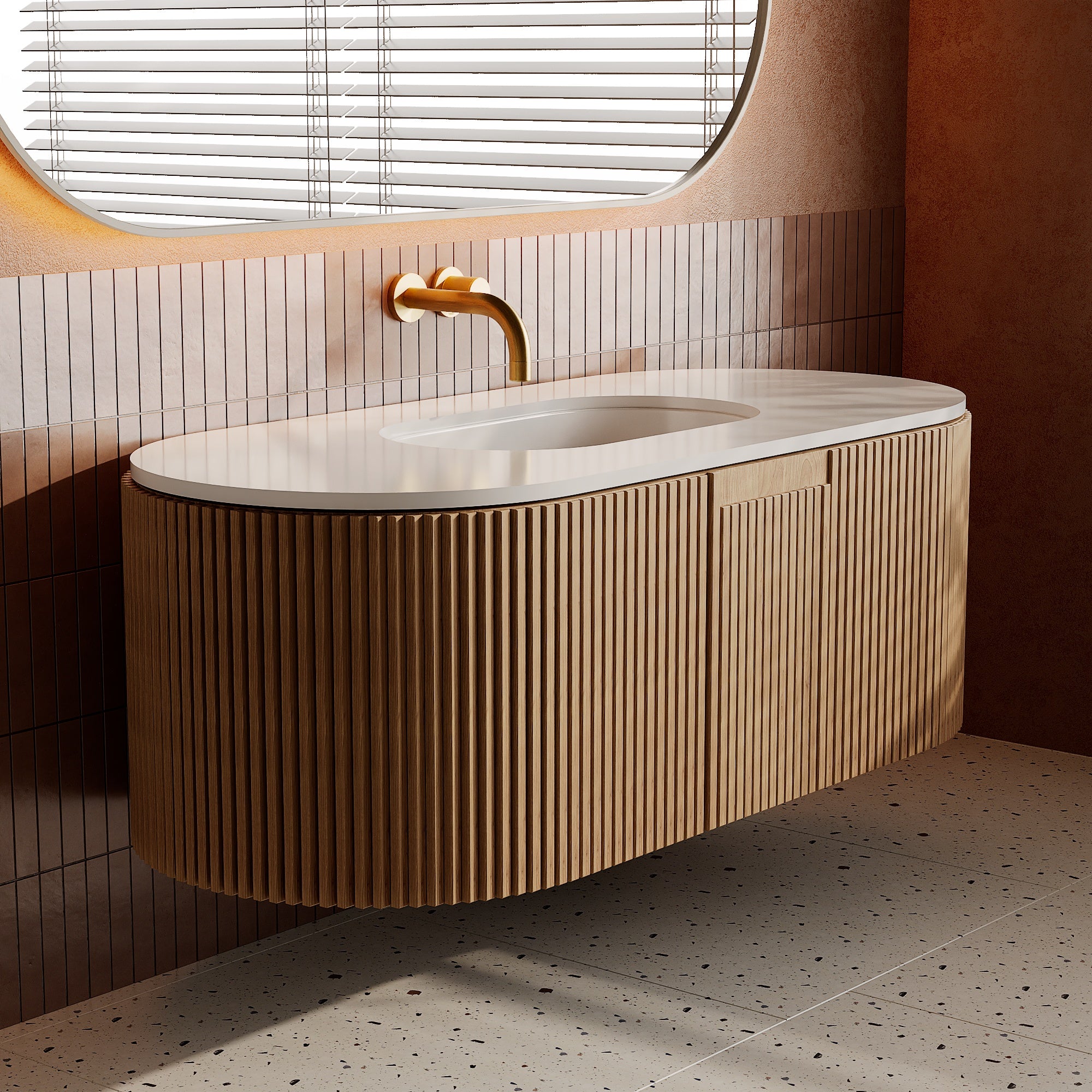 Image of Rigato Stone Vanity Unit - Cavari