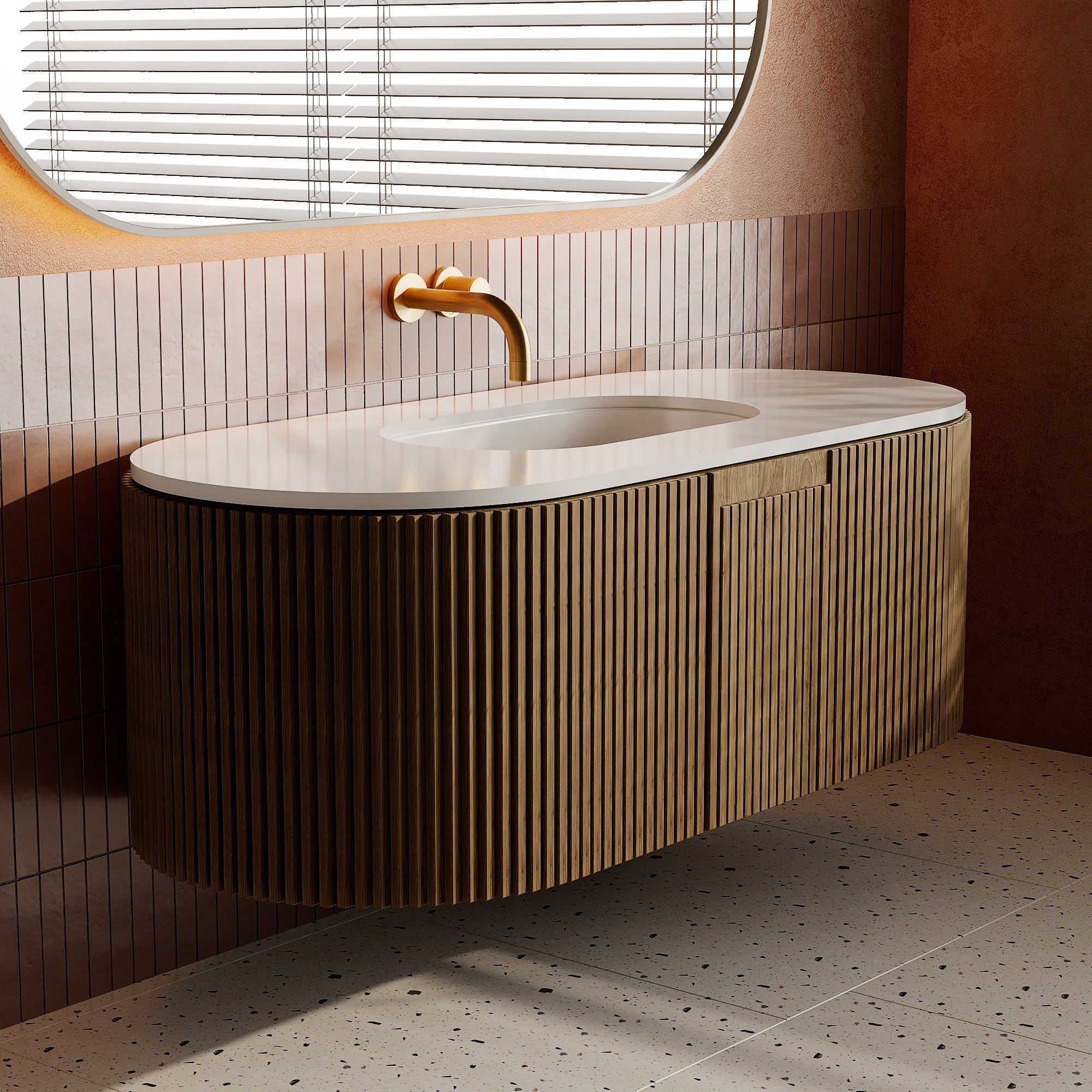 Image of Rigato Stone Vanity Unit - Cavari
