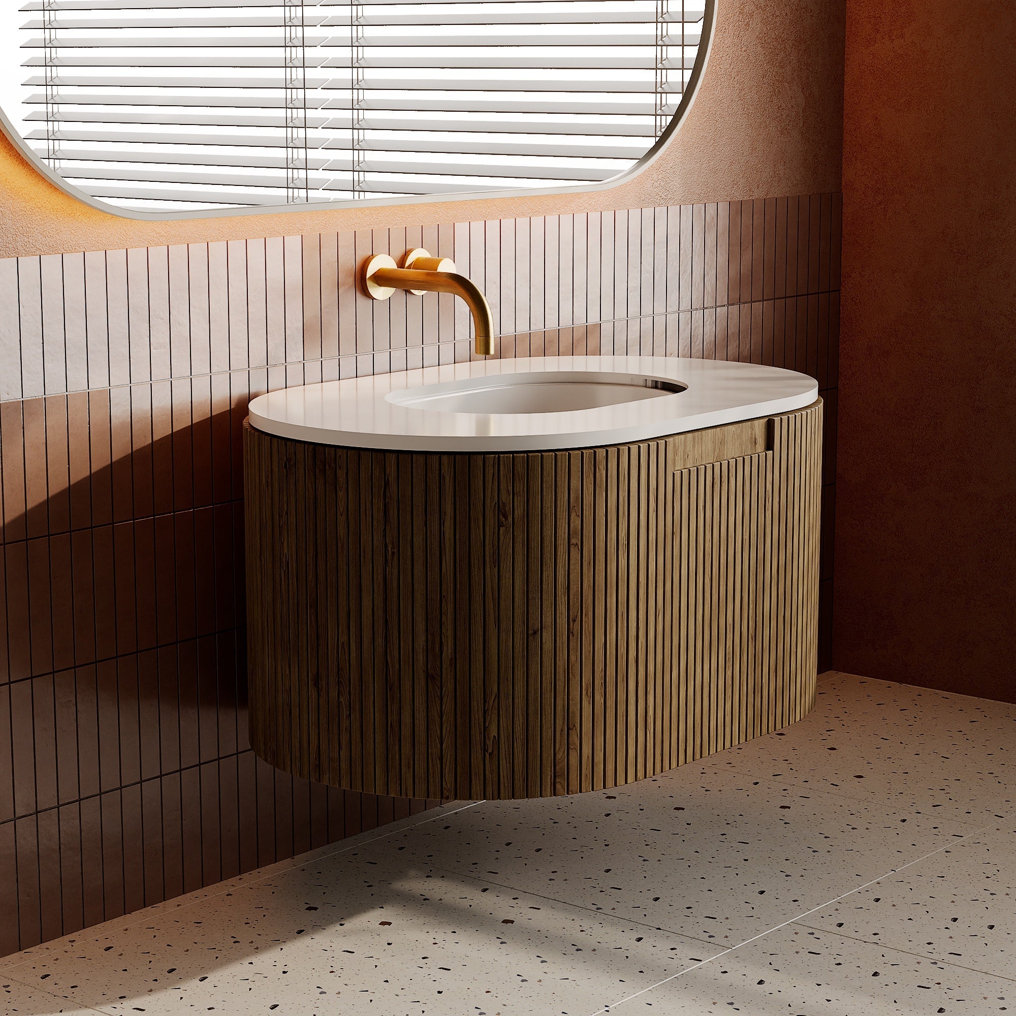 Image of Rigato Stone Vanity Unit - Cavari