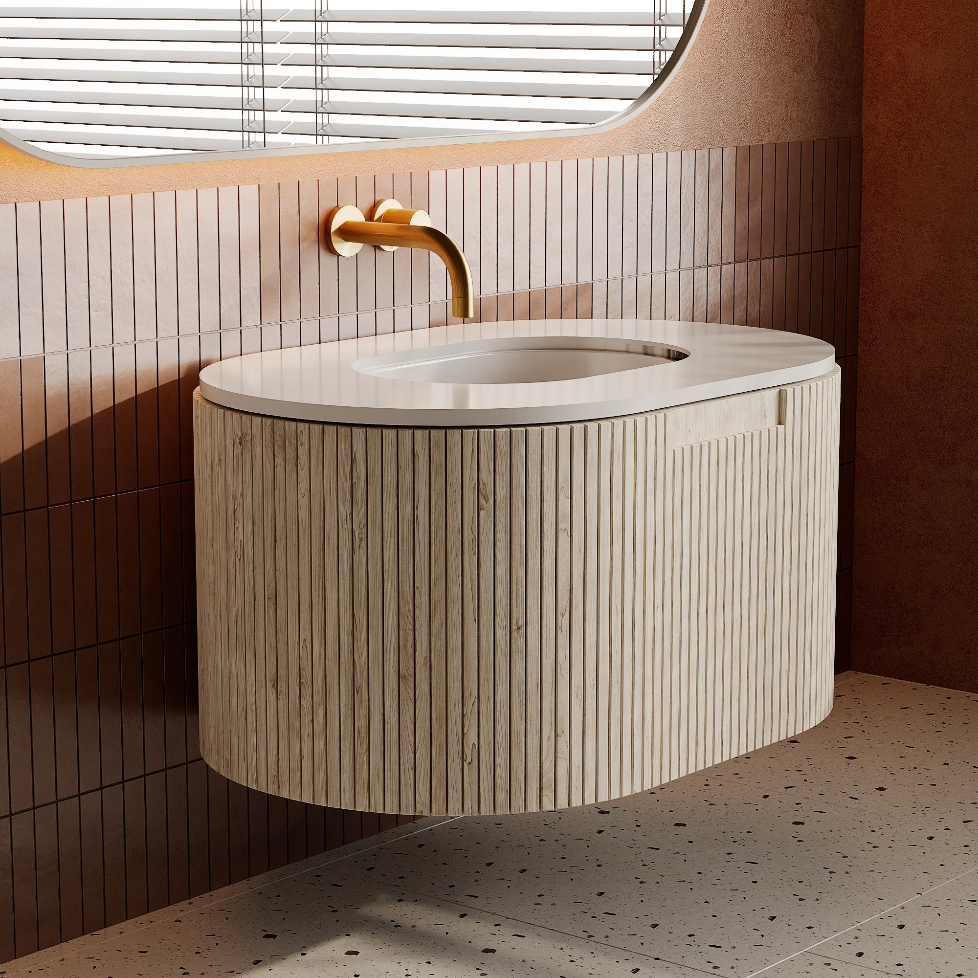 Image of Rigato Stone Vanity Unit - Cavari