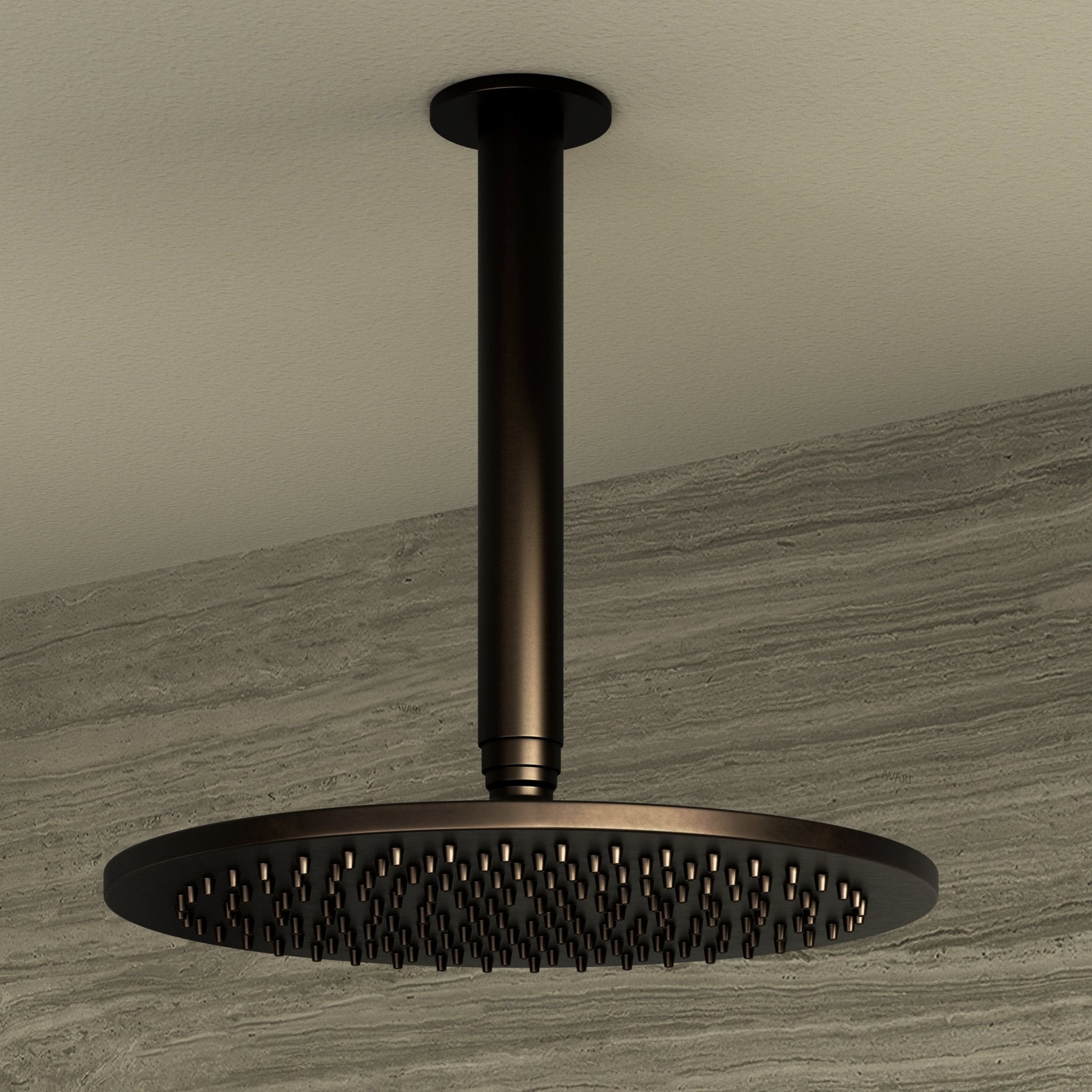 Image of Strata 2-Way Thermostatic Shower Set – Ceiling Mounted Overhead & Short Spout - Cavari