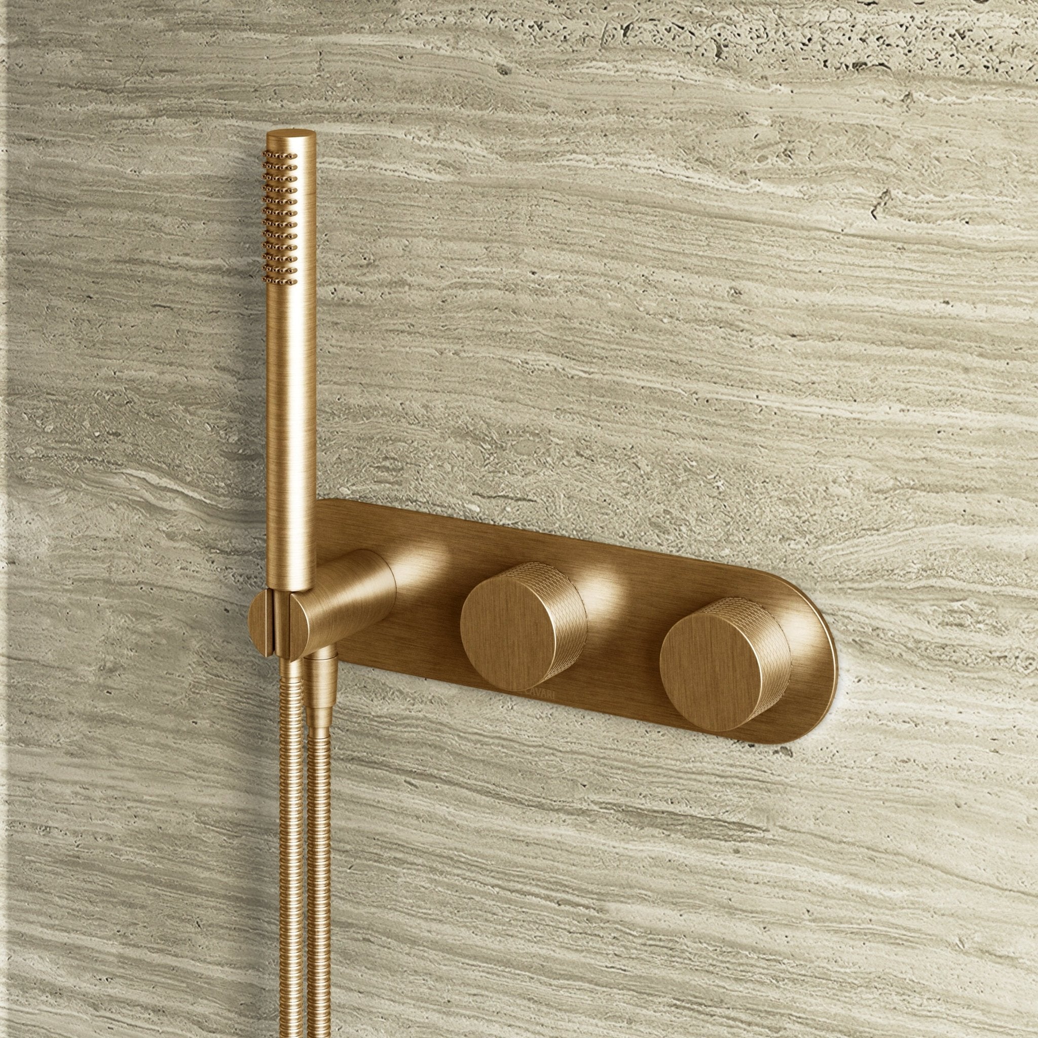 Image of Strata 2-Way Thermostatic Shower Set – Overhead & Short Spout - Cavari