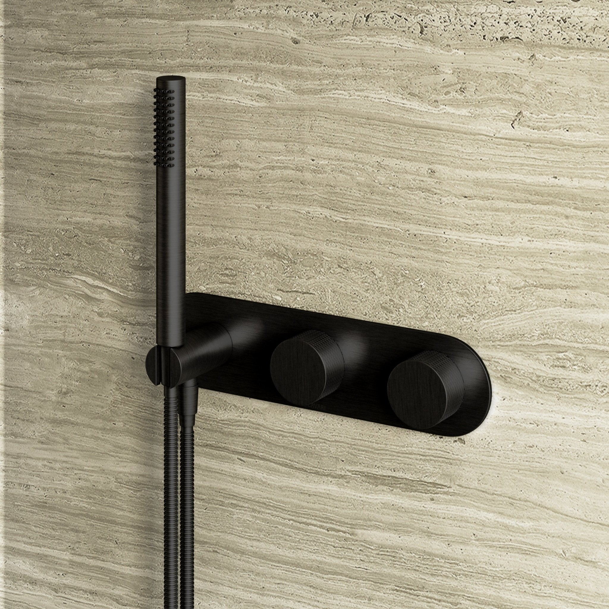 Image of Strata 2-Way Thermostatic Shower Set – Overhead & Short Spout - Cavari