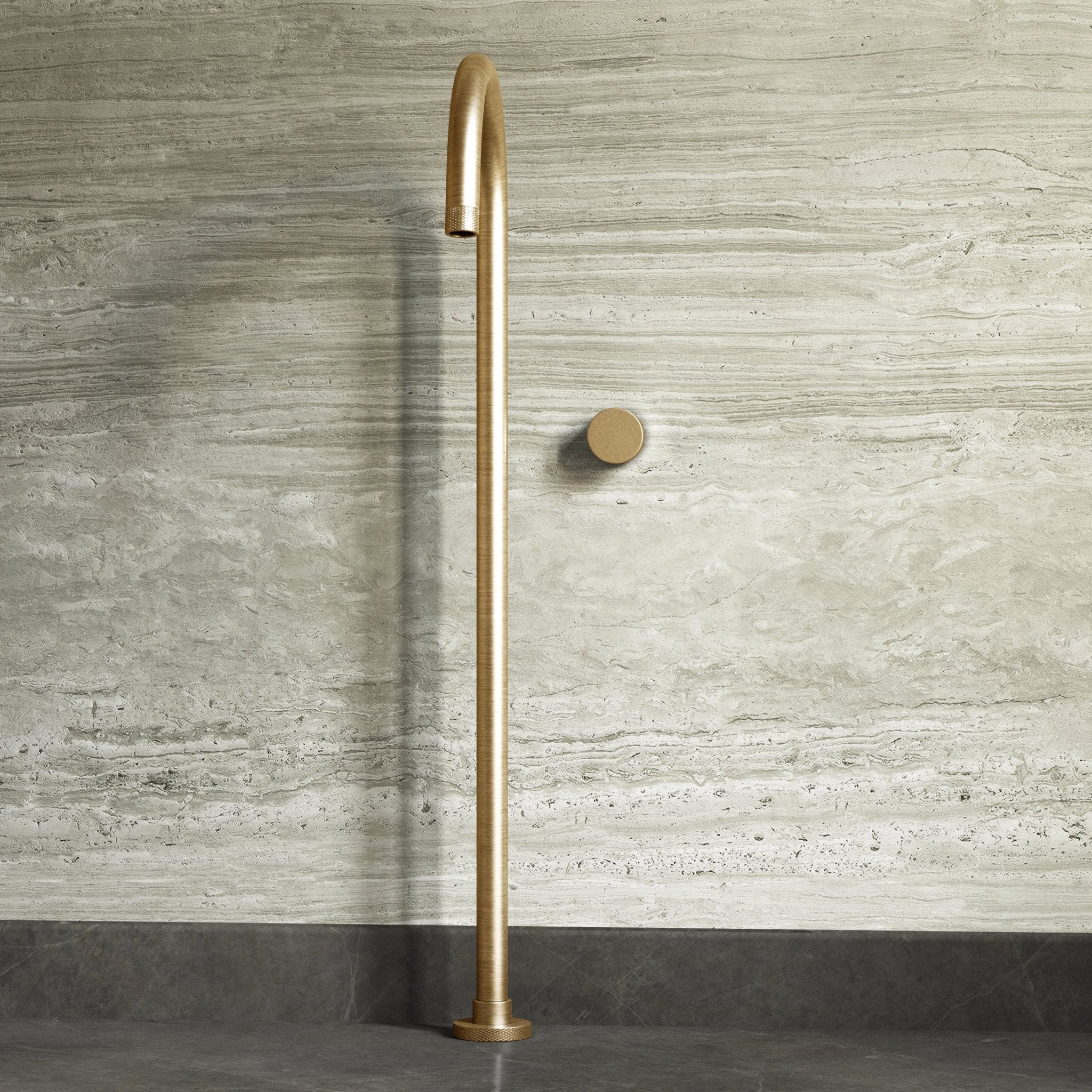 Image of Strata Bath Set – 1 Way Wall Mixer & Floor Standing Spout - Cavari