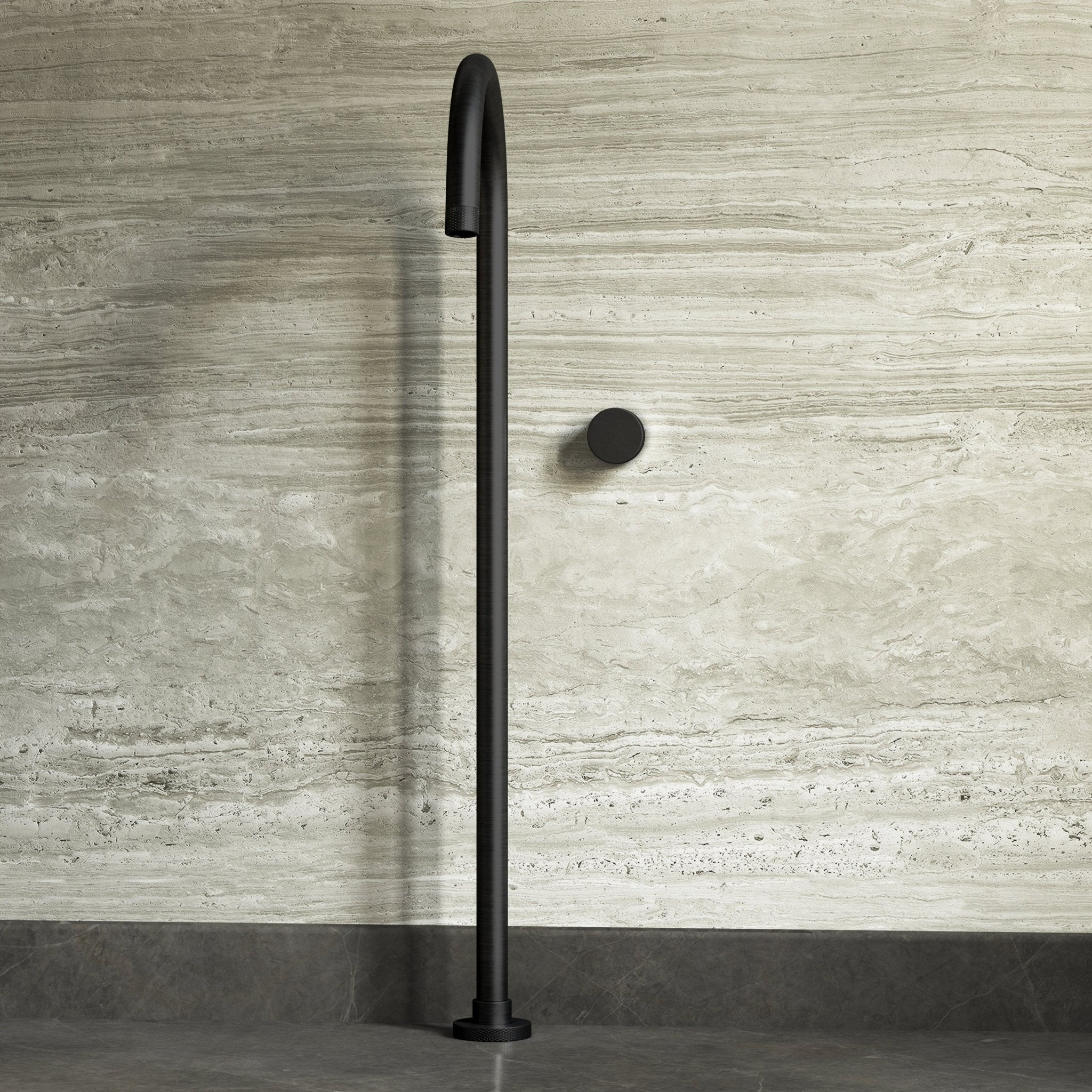 Image of Strata Bath Set – 1 Way Wall Mixer & Floor Standing Spout - Cavari
