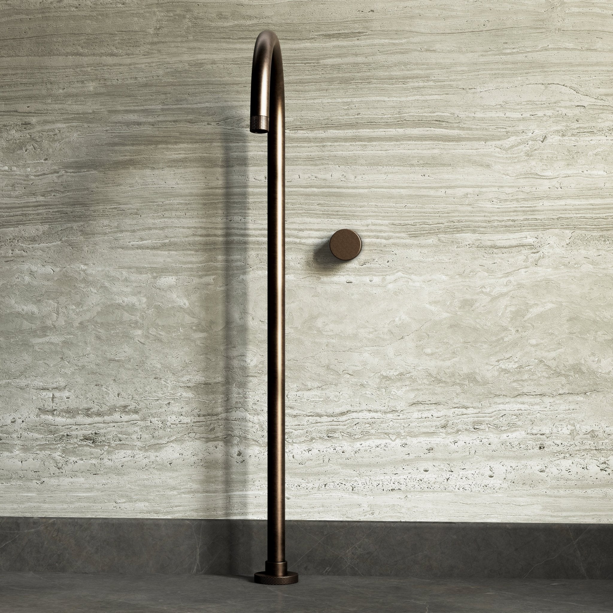 Image of Strata Bath Set – 1 Way Wall Mixer & Floor Standing Spout - Cavari
