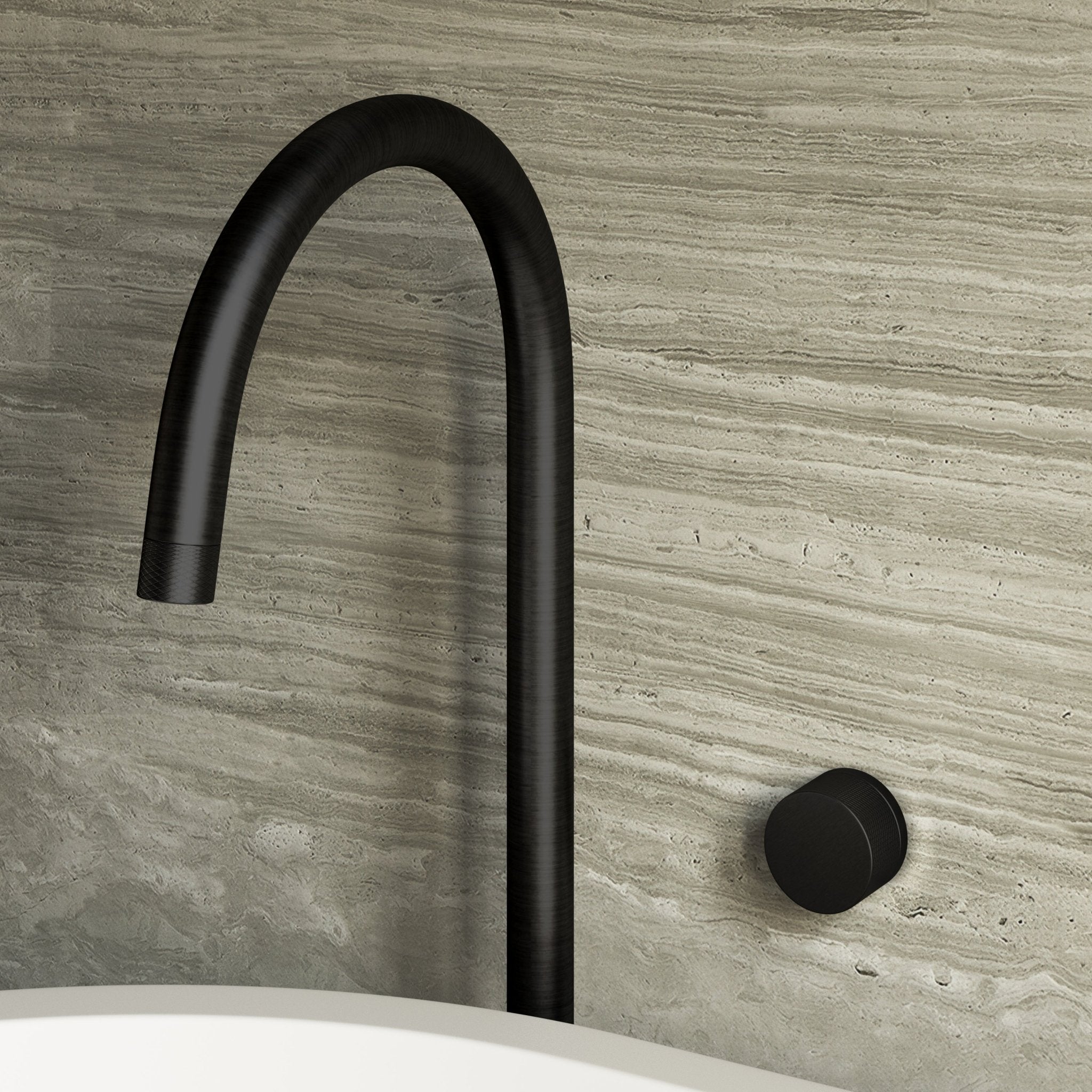 Image of Strata Bath Set – 1 Way Wall Mixer & Floor Standing Spout - Cavari