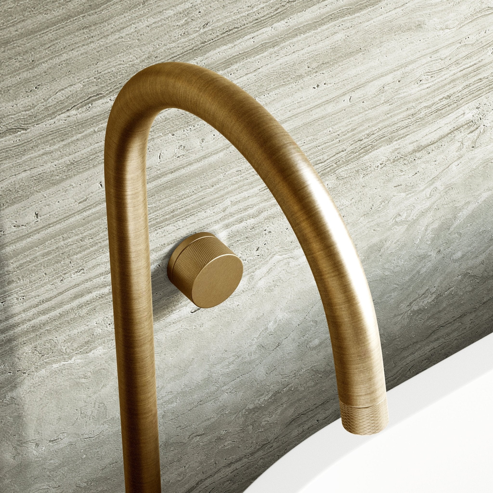 Image of Strata Bath Set – 1 Way Wall Mixer & Floor Standing Spout - Cavari