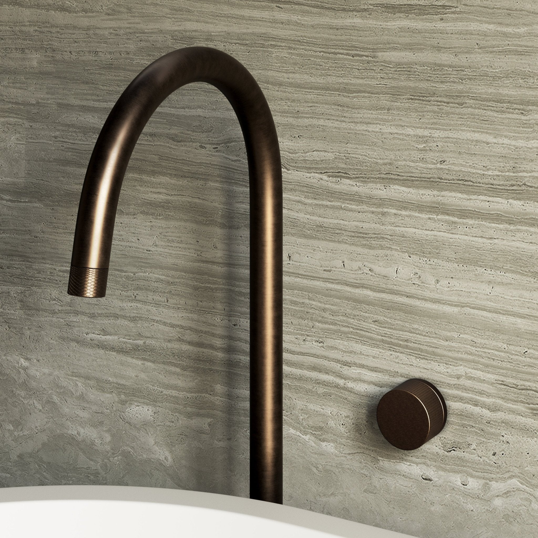 Image of Strata Bath Set – 1 Way Wall Mixer & Floor Standing Spout - Cavari