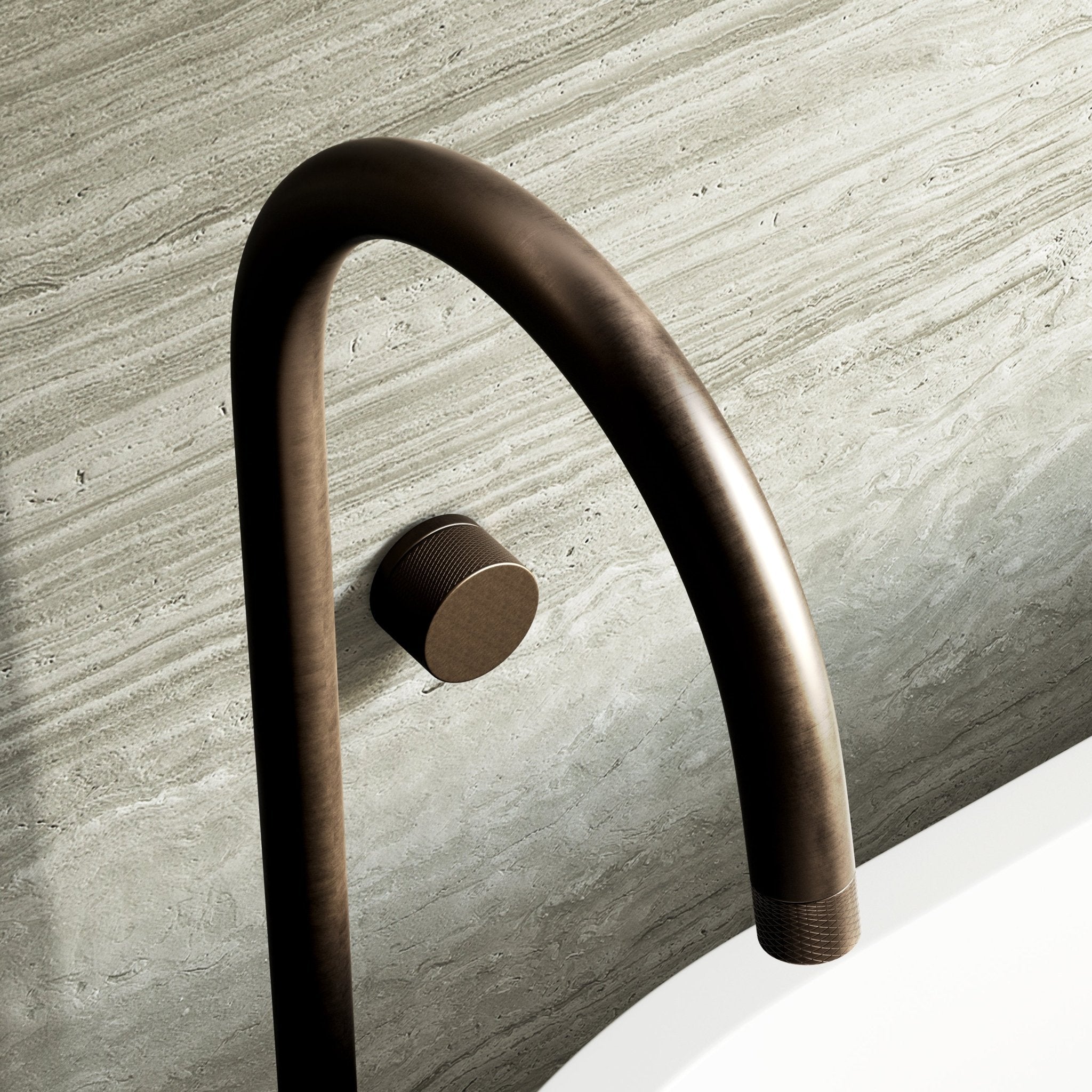 Image of Strata Bath Set – 1 Way Wall Mixer & Floor Standing Spout - Cavari
