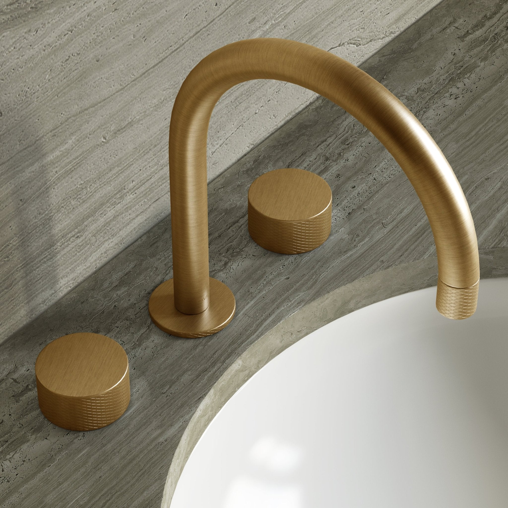 Image of Strata Deck Mounted Basin Tap – Double Handle - Cavari