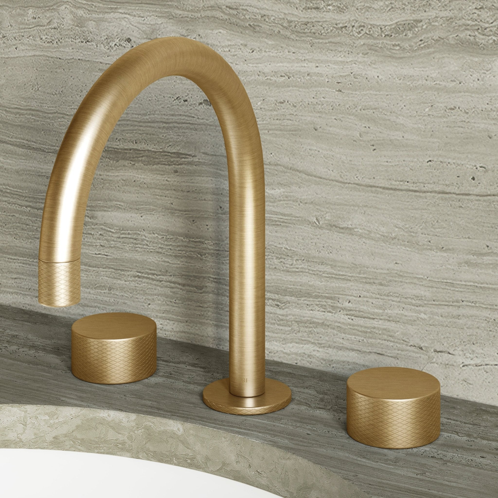 Image of Strata Deck Mounted Basin Tap – Double Handle - Cavari