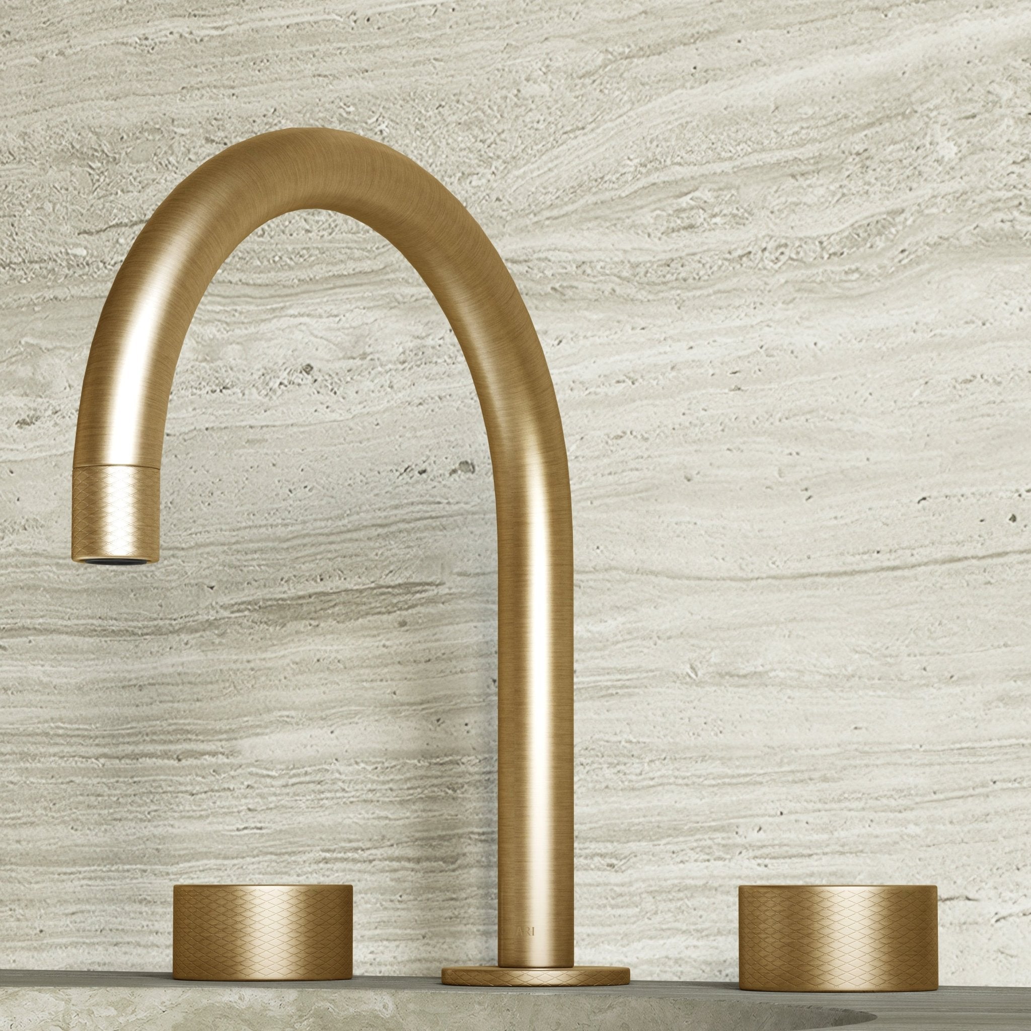 Image of Strata Deck Mounted Basin Tap – Double Handle - Cavari