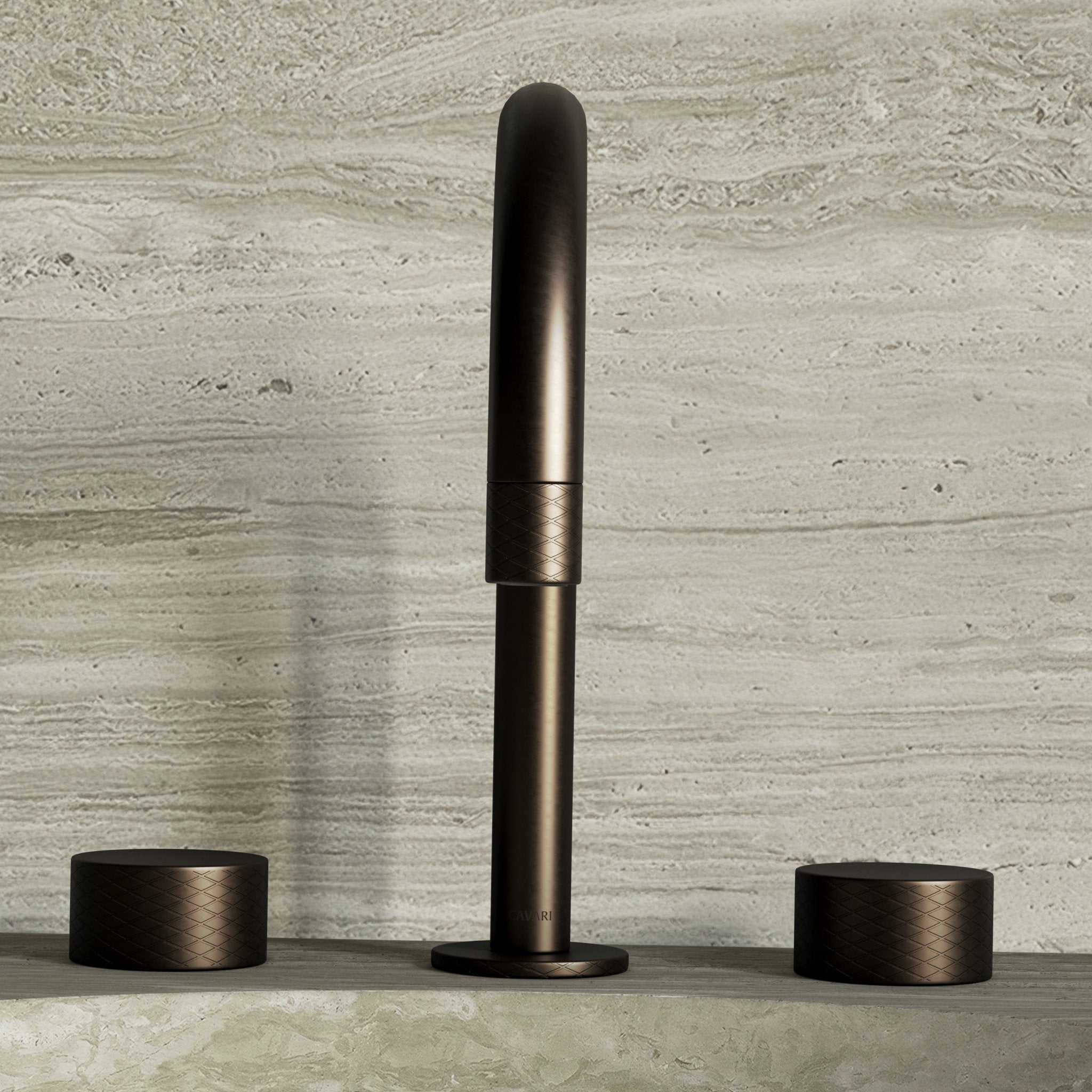 Image of Strata Deck Mounted Basin Tap – Double Handle - Cavari