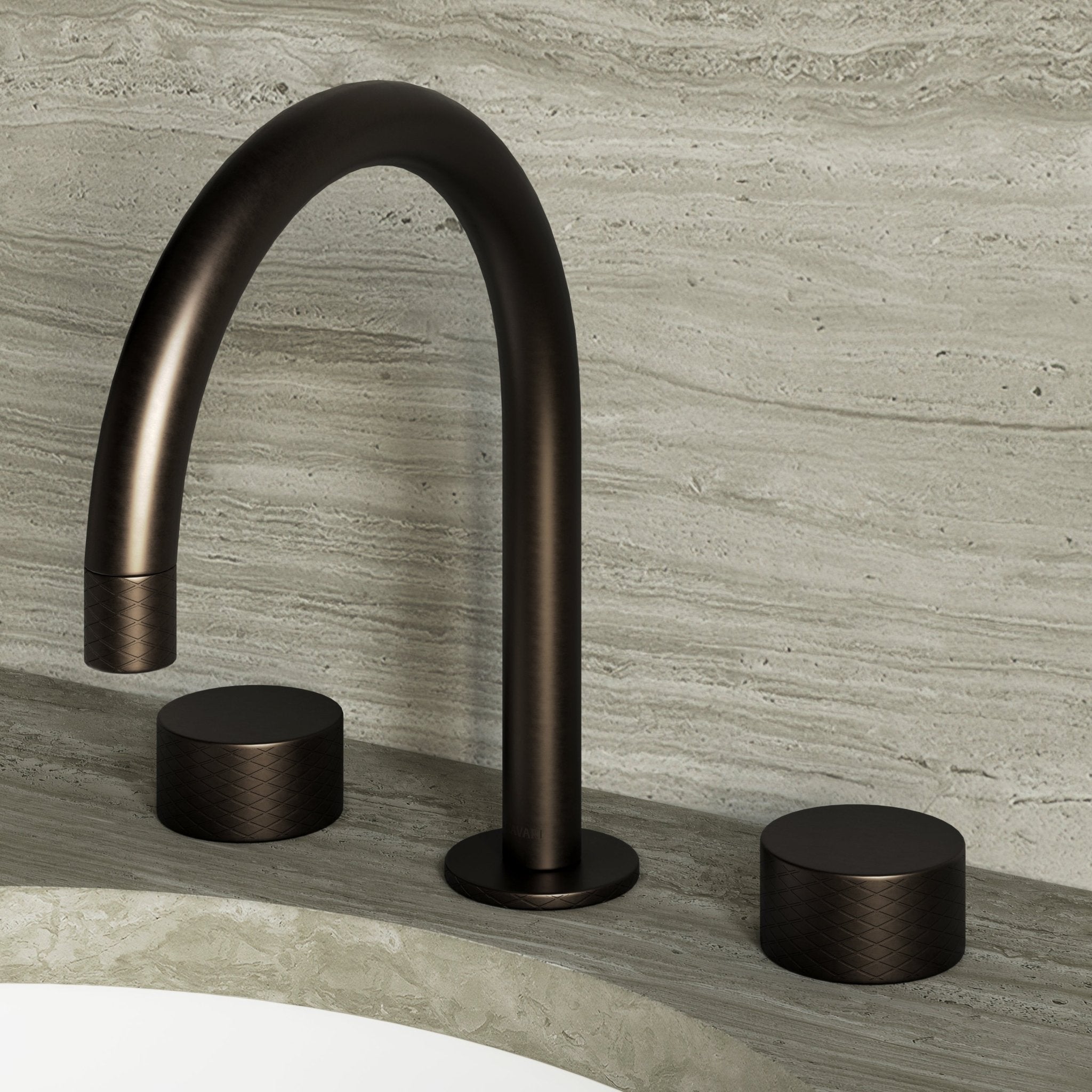 Image of Strata Deck Mounted Basin Tap – Double Handle - Cavari