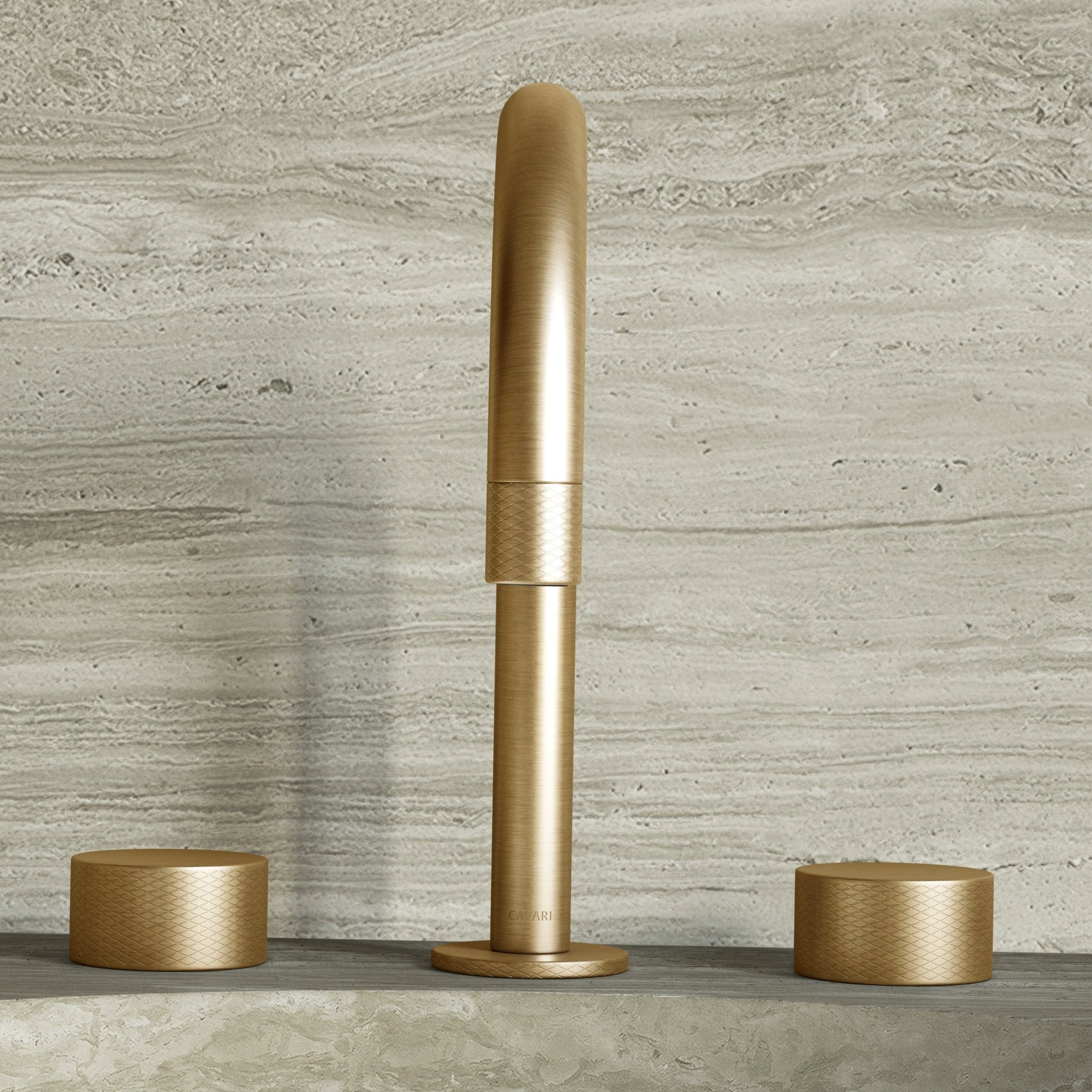 Image of Strata Deck Mounted Basin Tap – Double Handle - Cavari