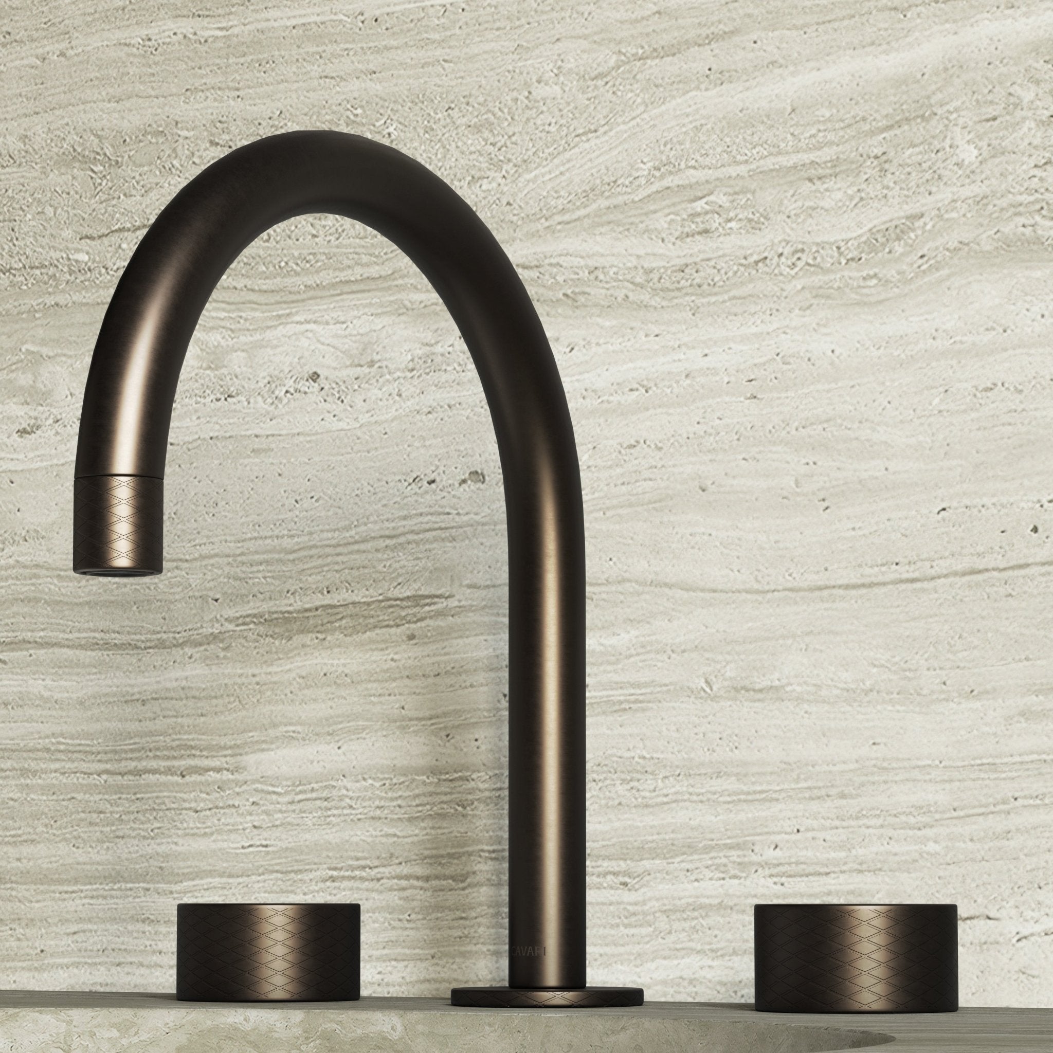 Image of Strata Deck Mounted Basin Tap – Double Handle - Cavari