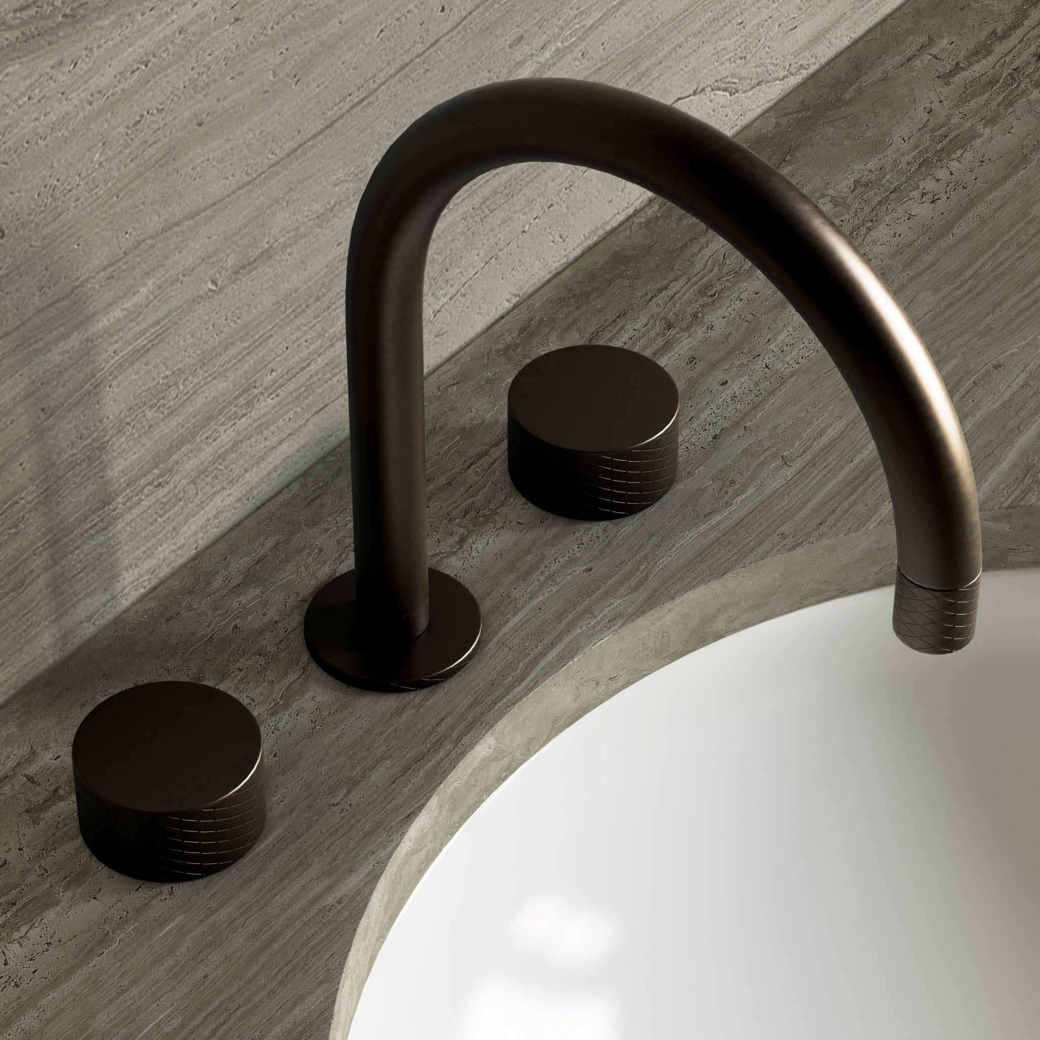 Image of Strata Deck Mounted Basin Tap – Double Handle - Cavari