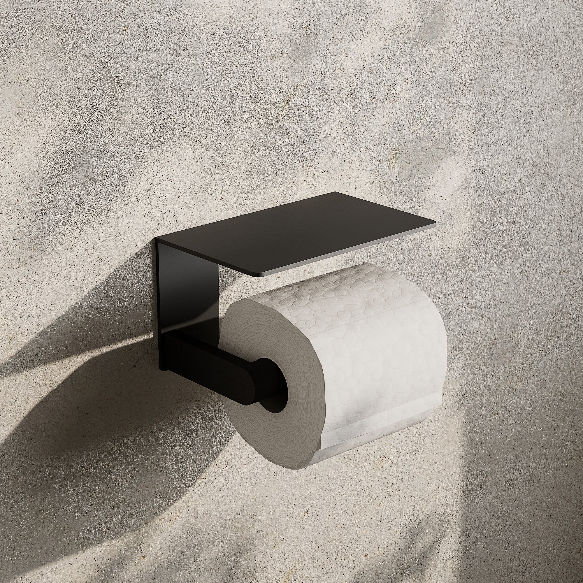 Image of Toilet Roll Holder with Shelf - Cavari
