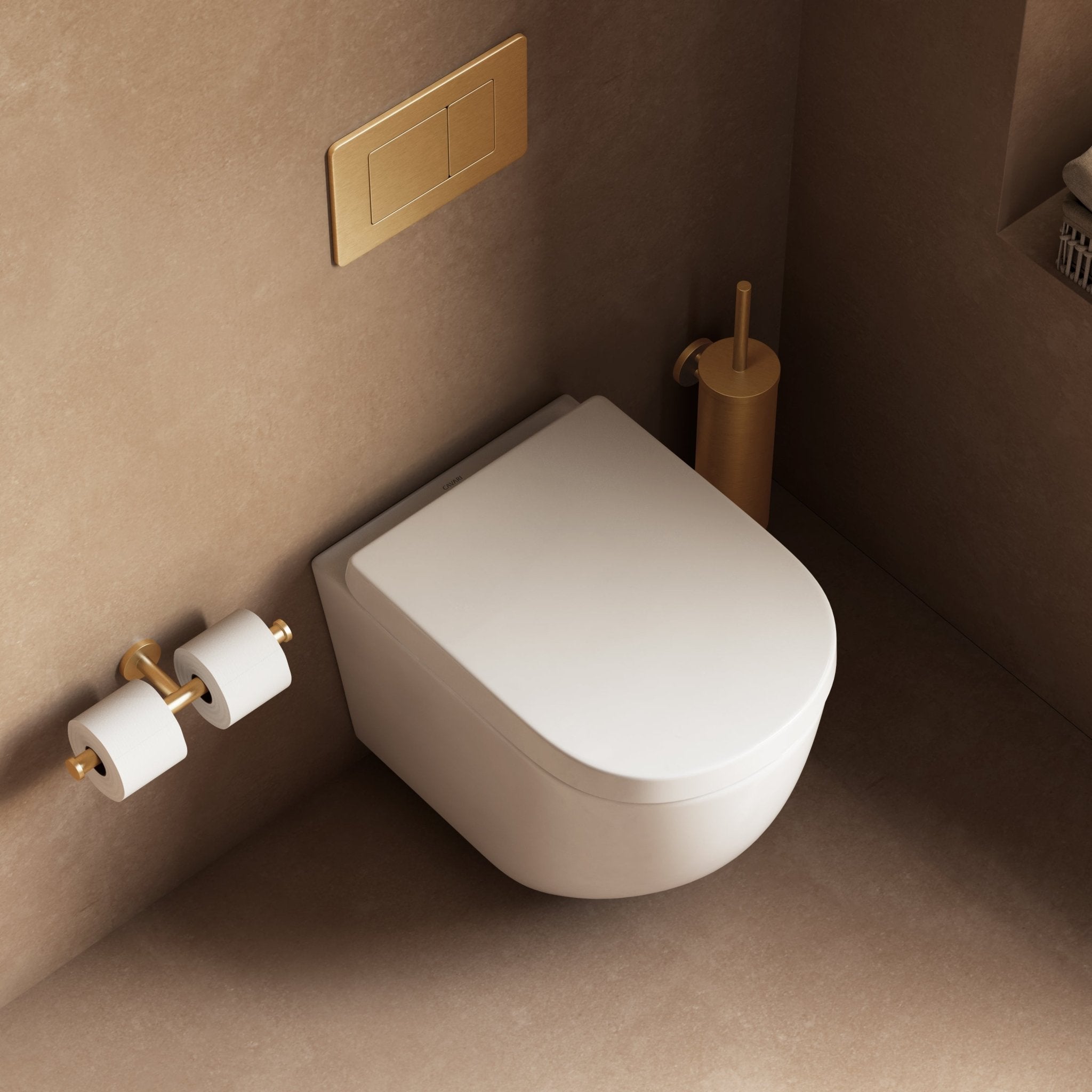 Image of Wall Hung Toilet Set – Concealed Cistern & Flush Plate - Cavari